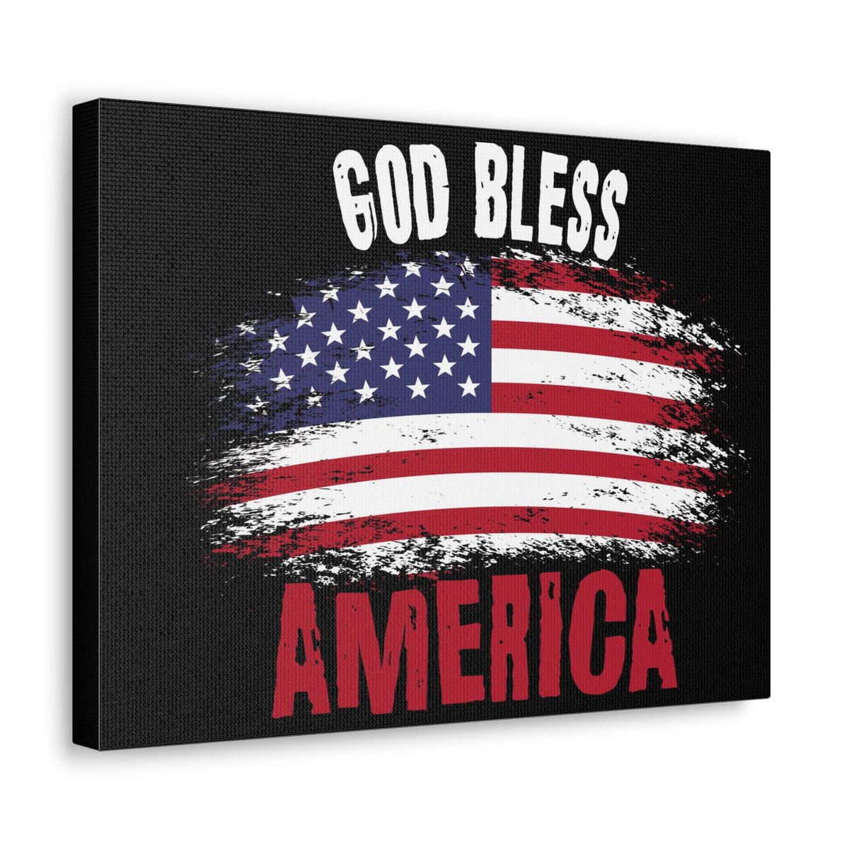 God Bless America On Black Background Canvas Wall Art for Home Decor Ready-to-Hang-Express Your Love Gifts