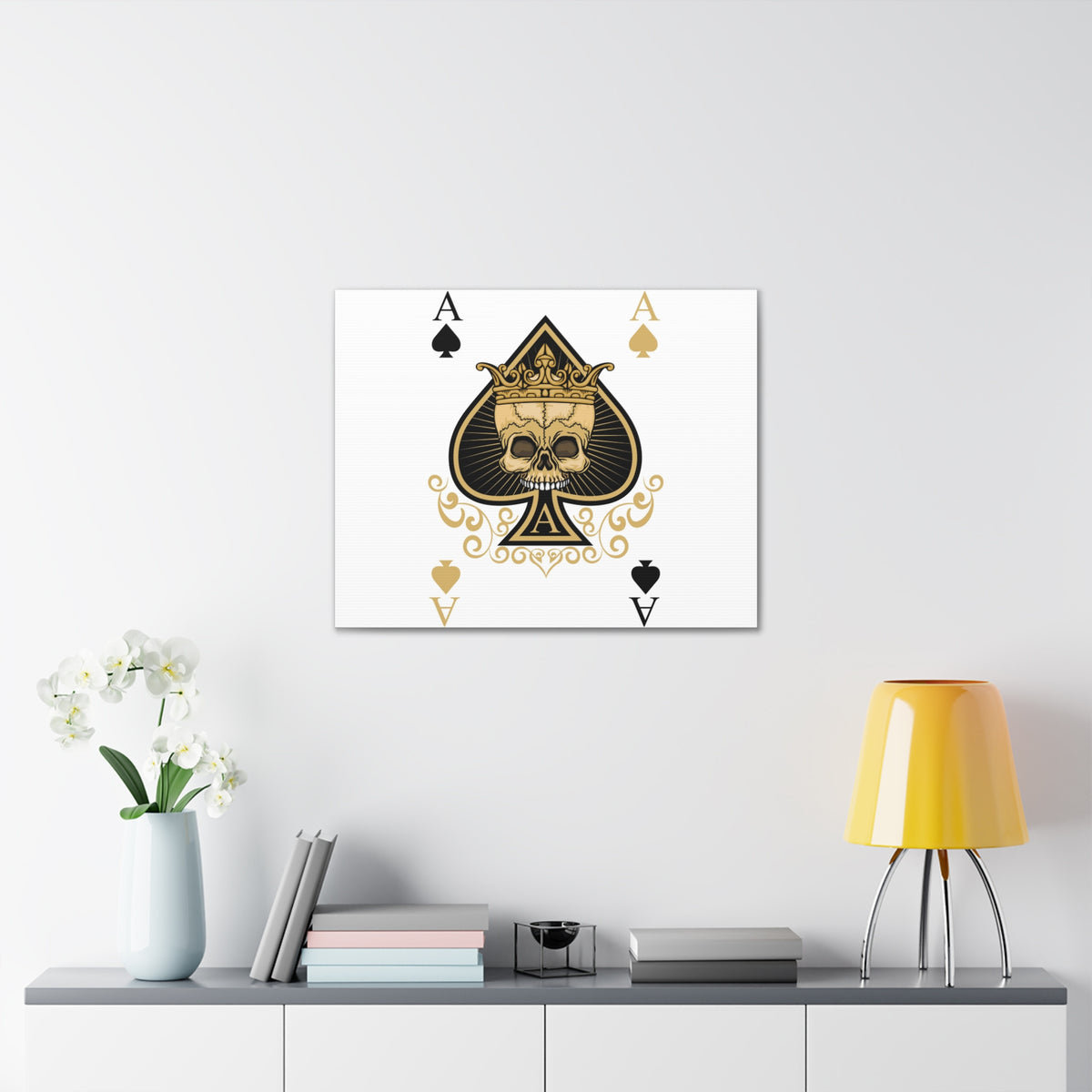 Gothic Ace Of Spades Playing Card Canvas Wall Art for Home Decor Ready-to-Hang-Express Your Love Gifts