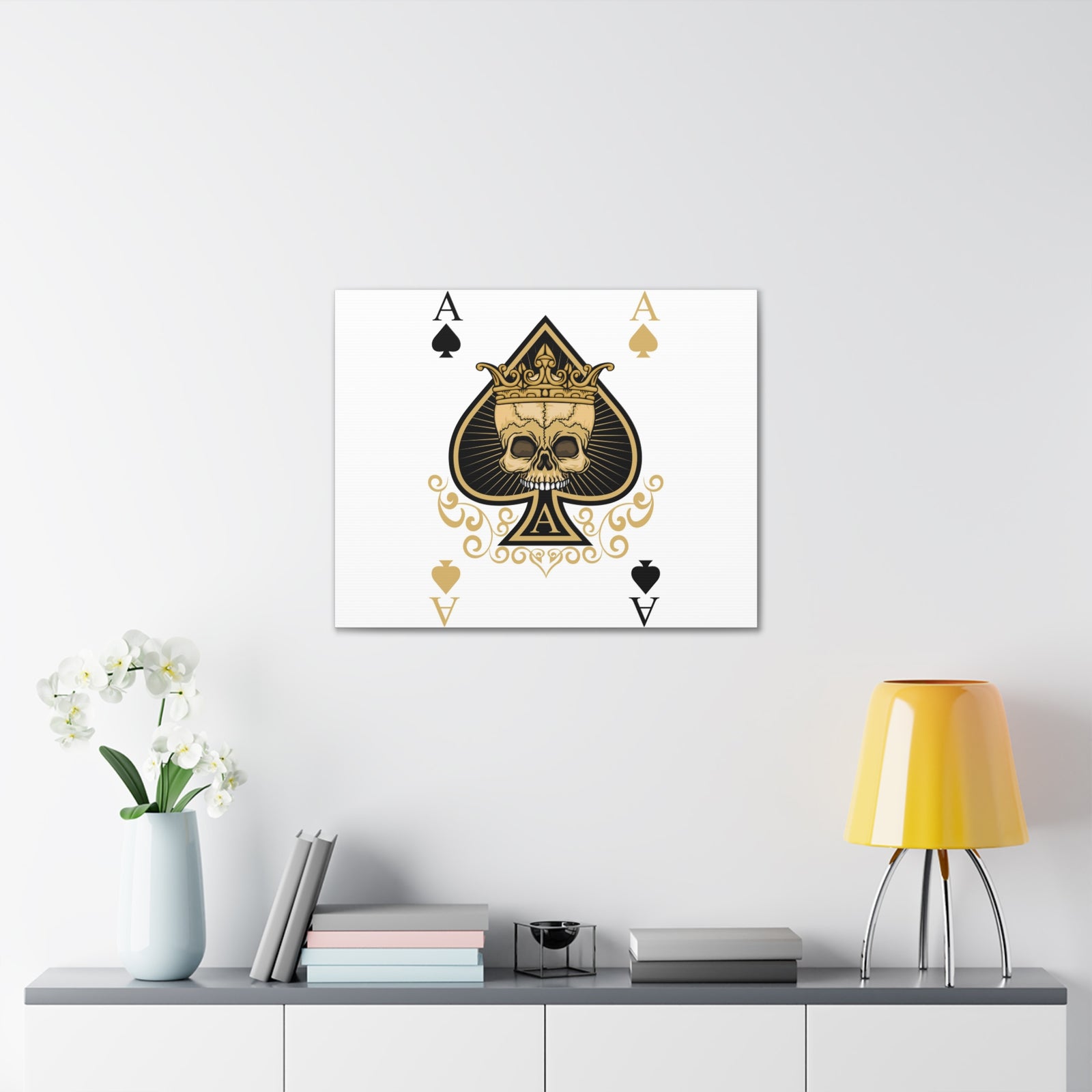 Gothic Ace Of Spades Playing Card Canvas Wall Art for Home Decor Ready-to-Hang-Express Your Love Gifts