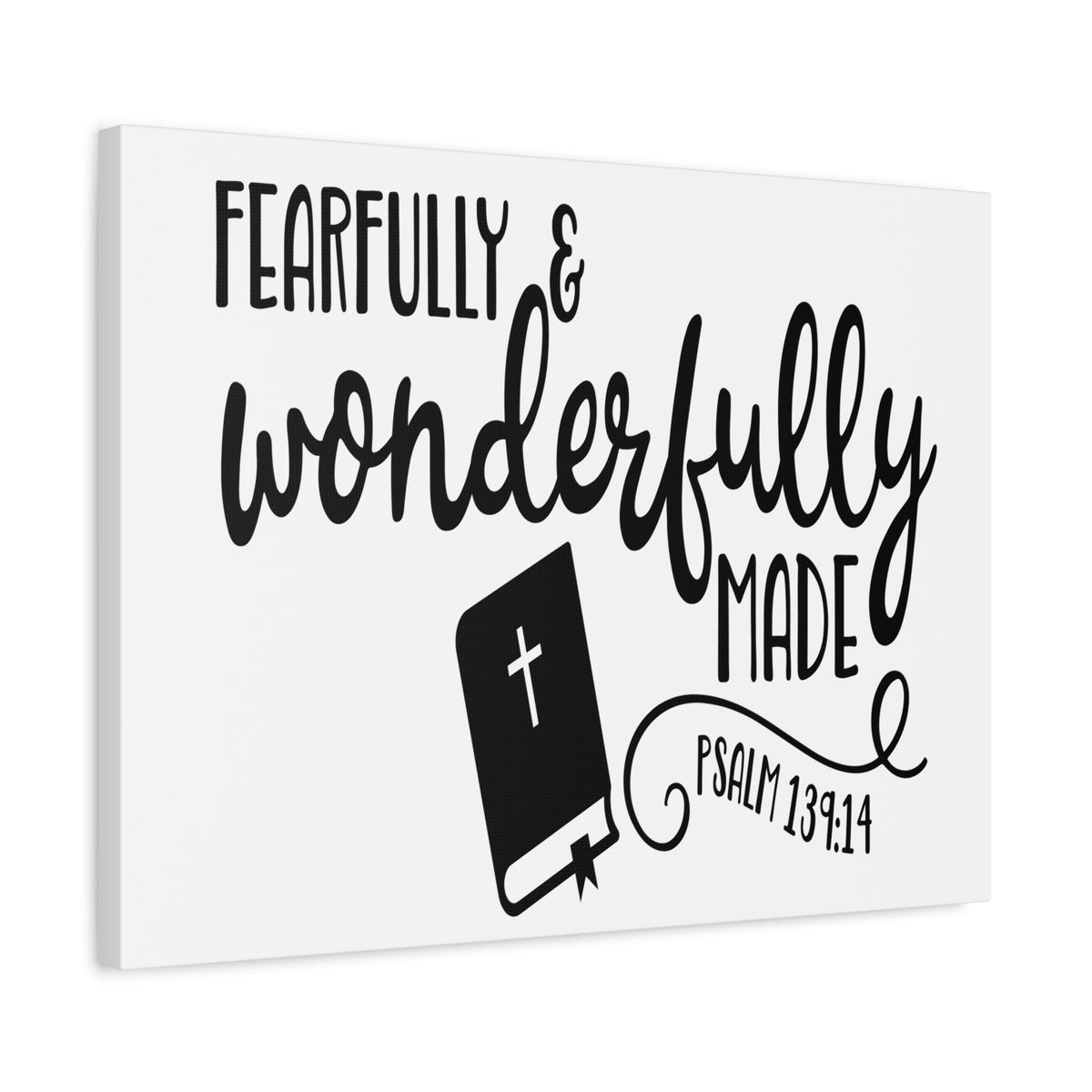 Scripture Canvas Fearfully and Wonderfully Psalm 139:14 Christian Wall Art Bible Verse Print Ready to Hang-Express Your Love Gifts