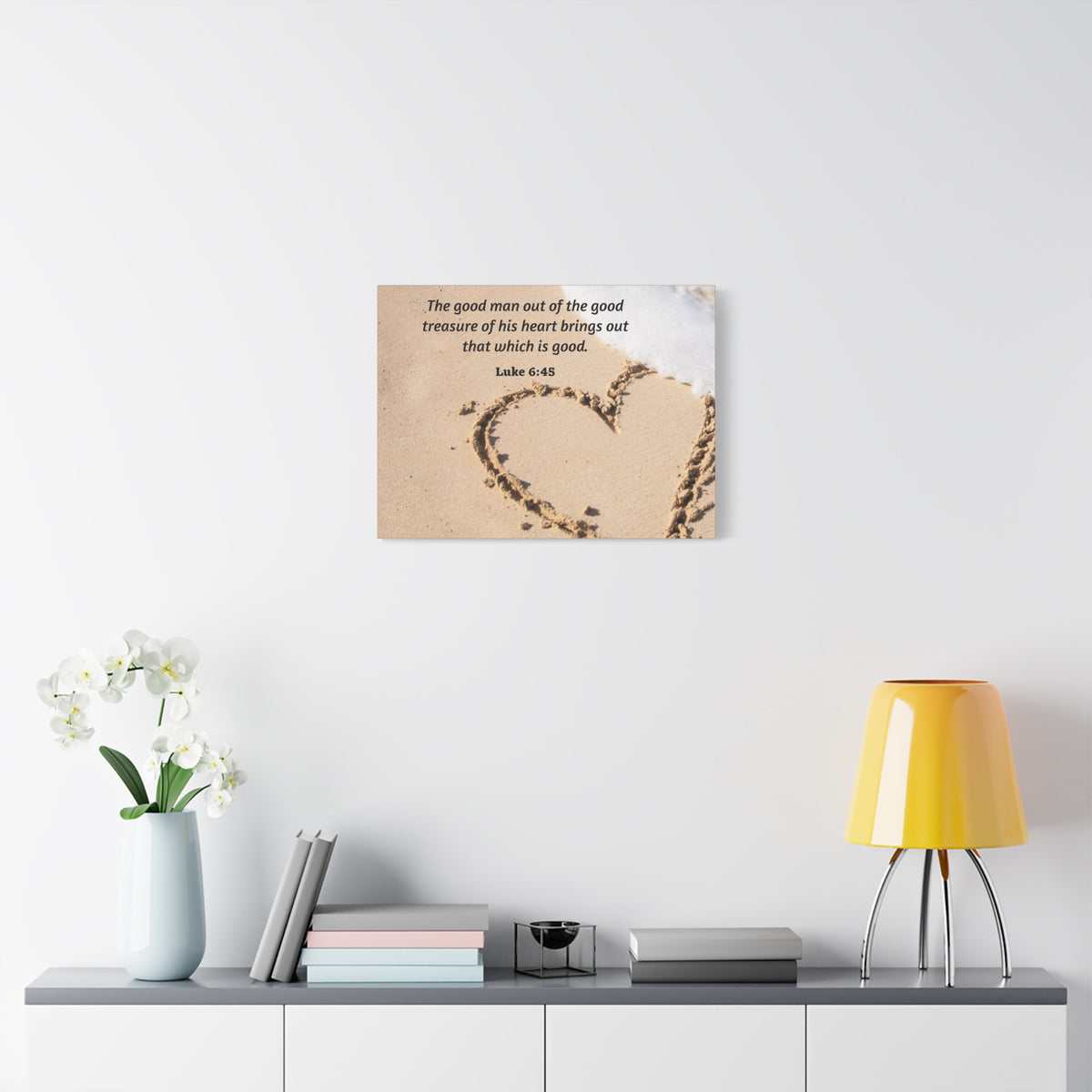 Scripture Canvas Good Treasure Luke 6:45 Christian Wall Art Bible Verse Print Ready to Hang-Express Your Love Gifts