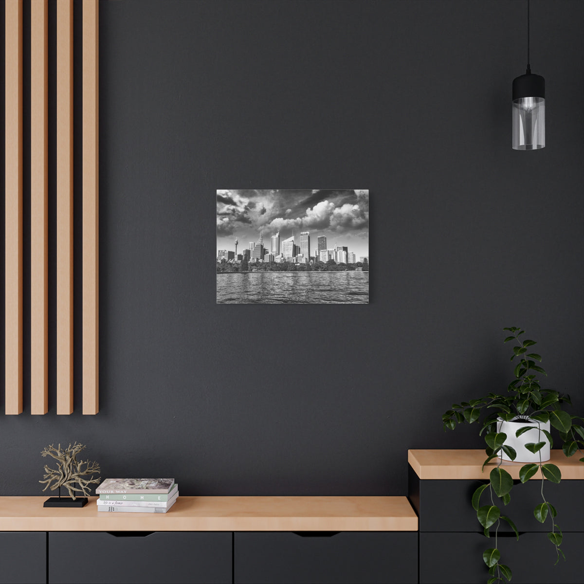 Sydney Black And White Skyline Canvas Artwork High-Quality Breathtaking Stunning Cityscape for Home Decor Ready to Hang-Express Your Love Gifts