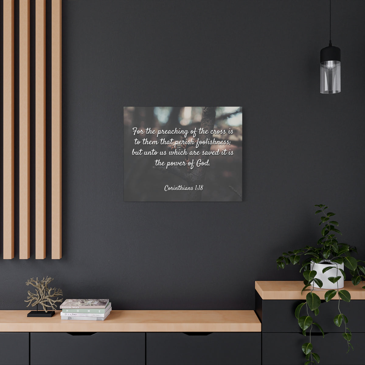 Scripture Canvas The Cross 1 Corinthians 1:18 Christian Wall Art Bible Verse Print Ready to Hang-Express Your Love Gifts
