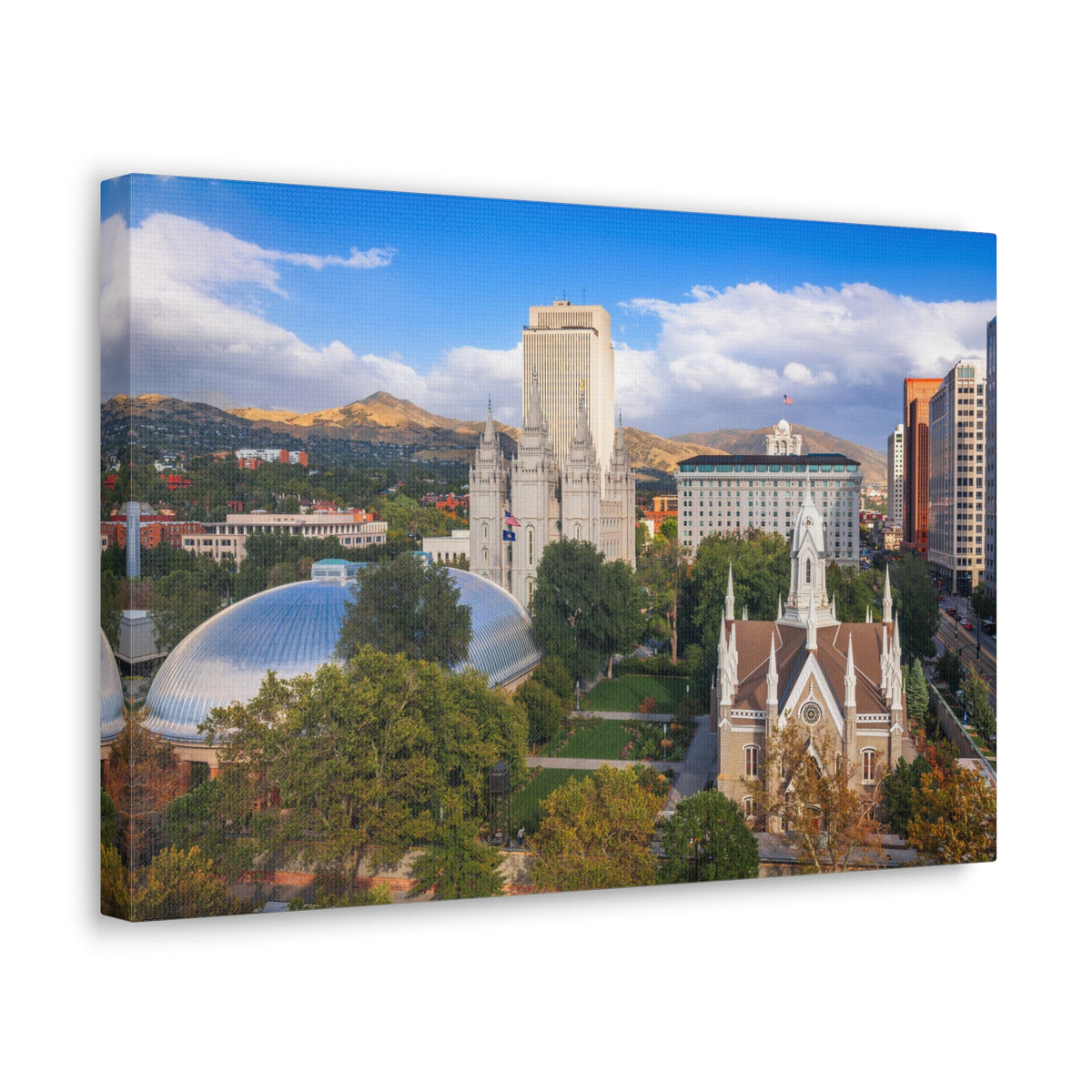 Salt Lake City Daytime Skyline Canvas Artwork High-Quality Breathtaking Stunning Cityscape for Home Decor Ready to Hang-Express Your Love Gifts