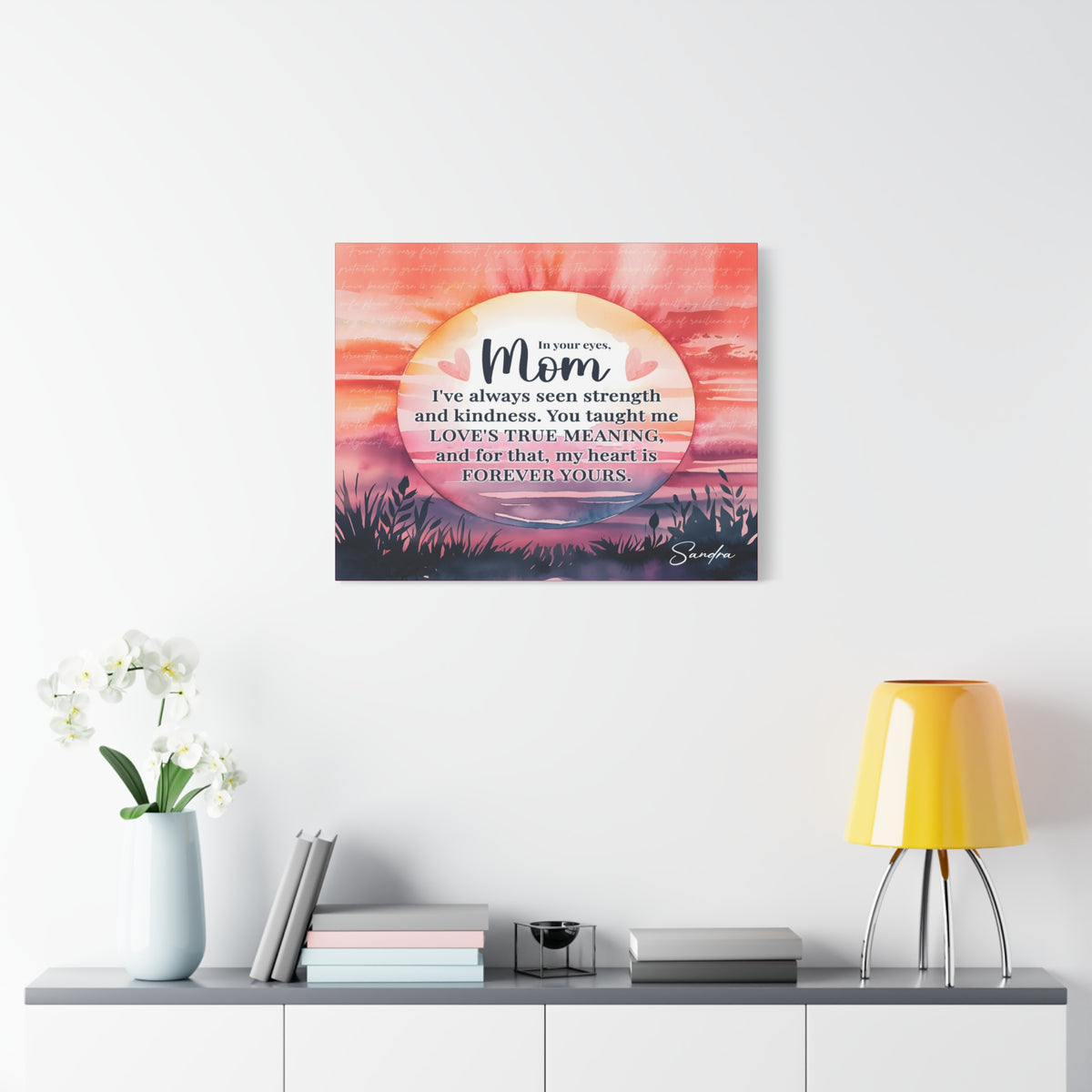 Personalized To Mom Forever Yours Inspirational Quote – Elegant Home Décor-Express Your Love Gifts
