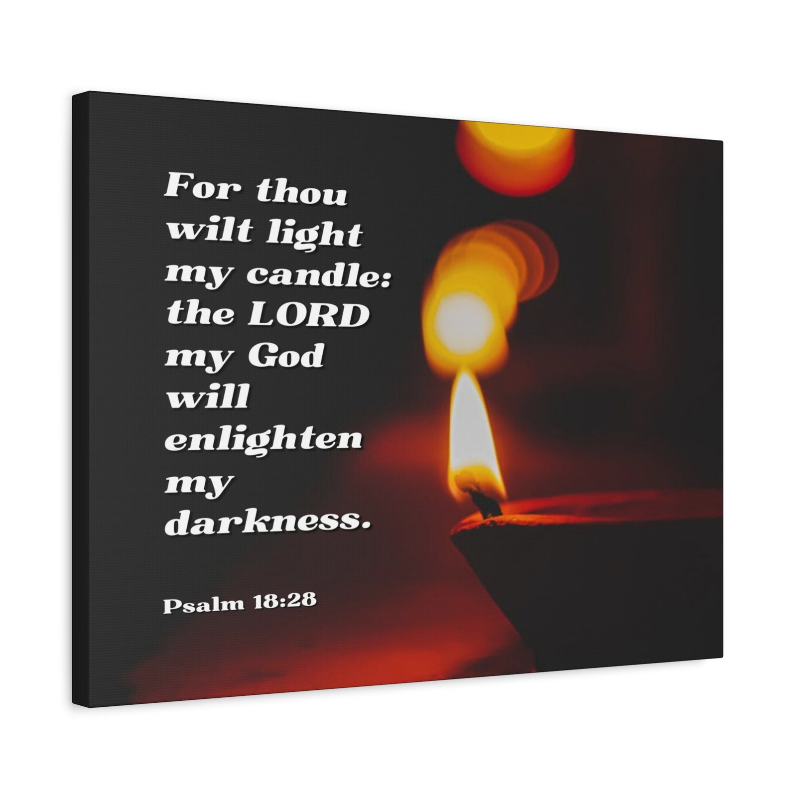 Scripture Canvas Enlighten My Darkness Psalm 18:28 Christian Wall Art Bible Verse Print Ready to Hang-Express Your Love Gifts