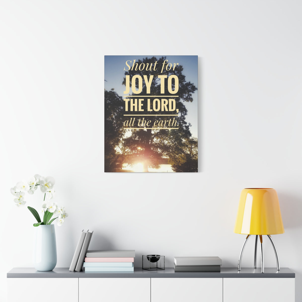 Scripture Walls Shout For Joy Psalm 100:1 Bible Verse Canvas Christian Wall Art Ready to Hang-Express Your Love Gifts