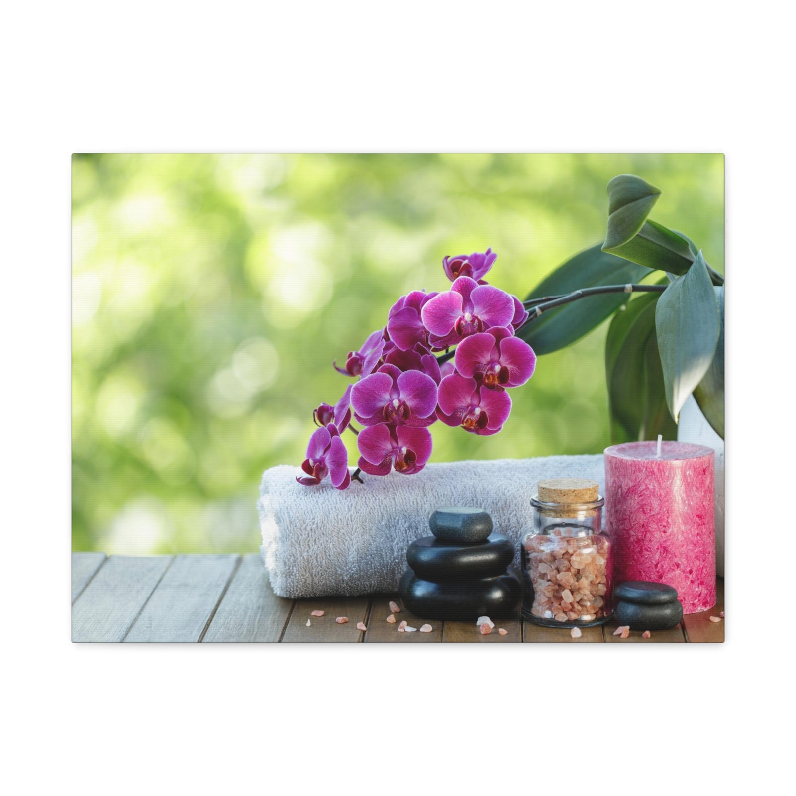 Spa Composition on Wooden Forest Floral Nature Photography Canvas Wall Art for Home Decor Ready-to-Hang-Express Your Love Gifts