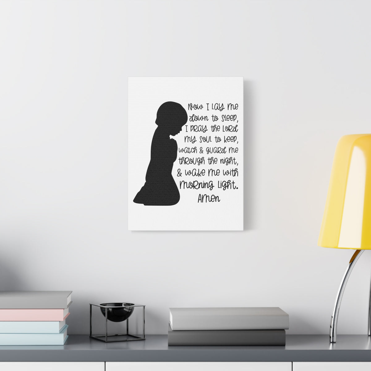 Scripture Canvas Wake Me With Morning Psalms 4:8 Christian Wall Art Print Ready to Hang-Express Your Love Gifts