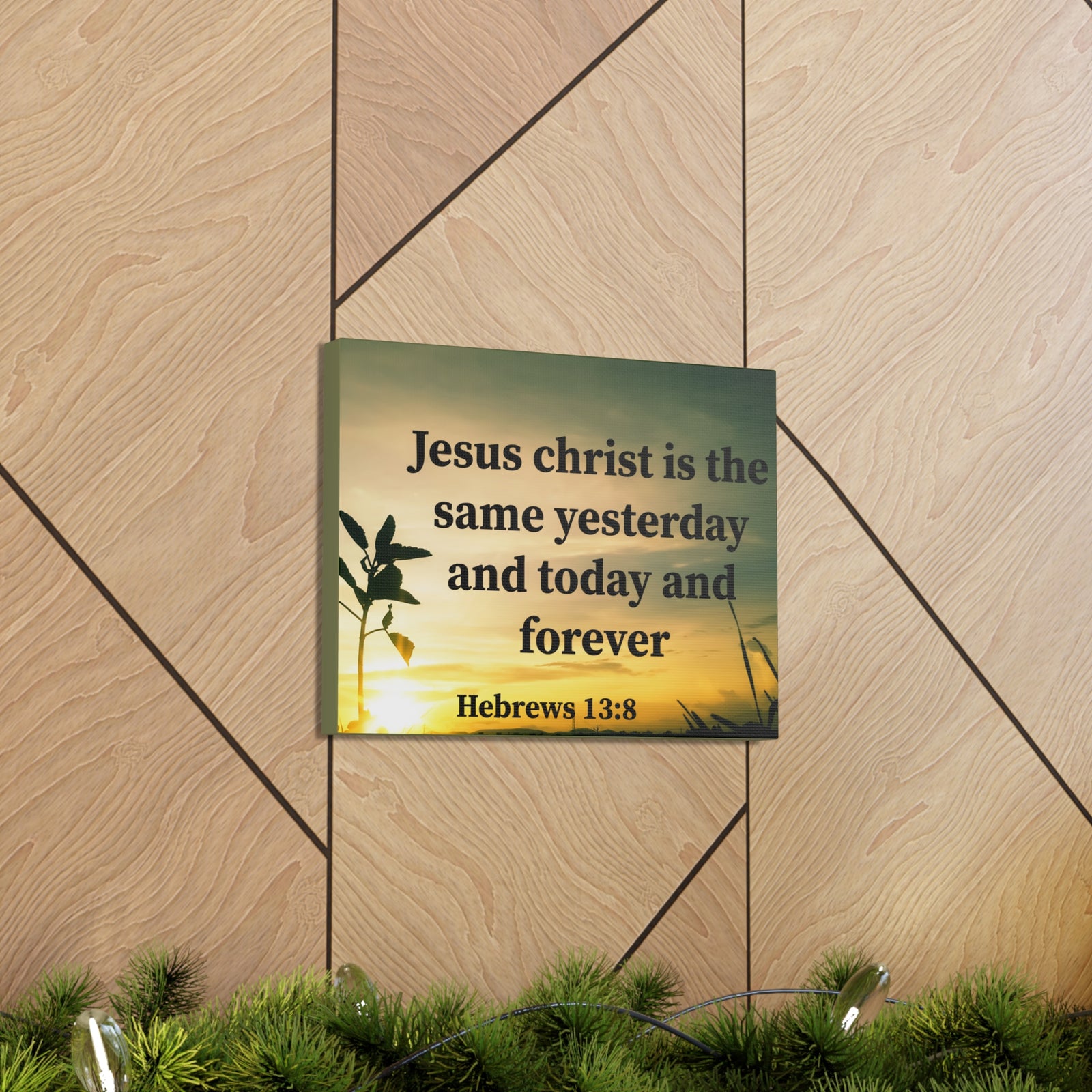 Scripture Walls Today And Forever Hebrews 13:8 Bible Verse Canvas Christian Wall Art Ready to Hang-Express Your Love Gifts