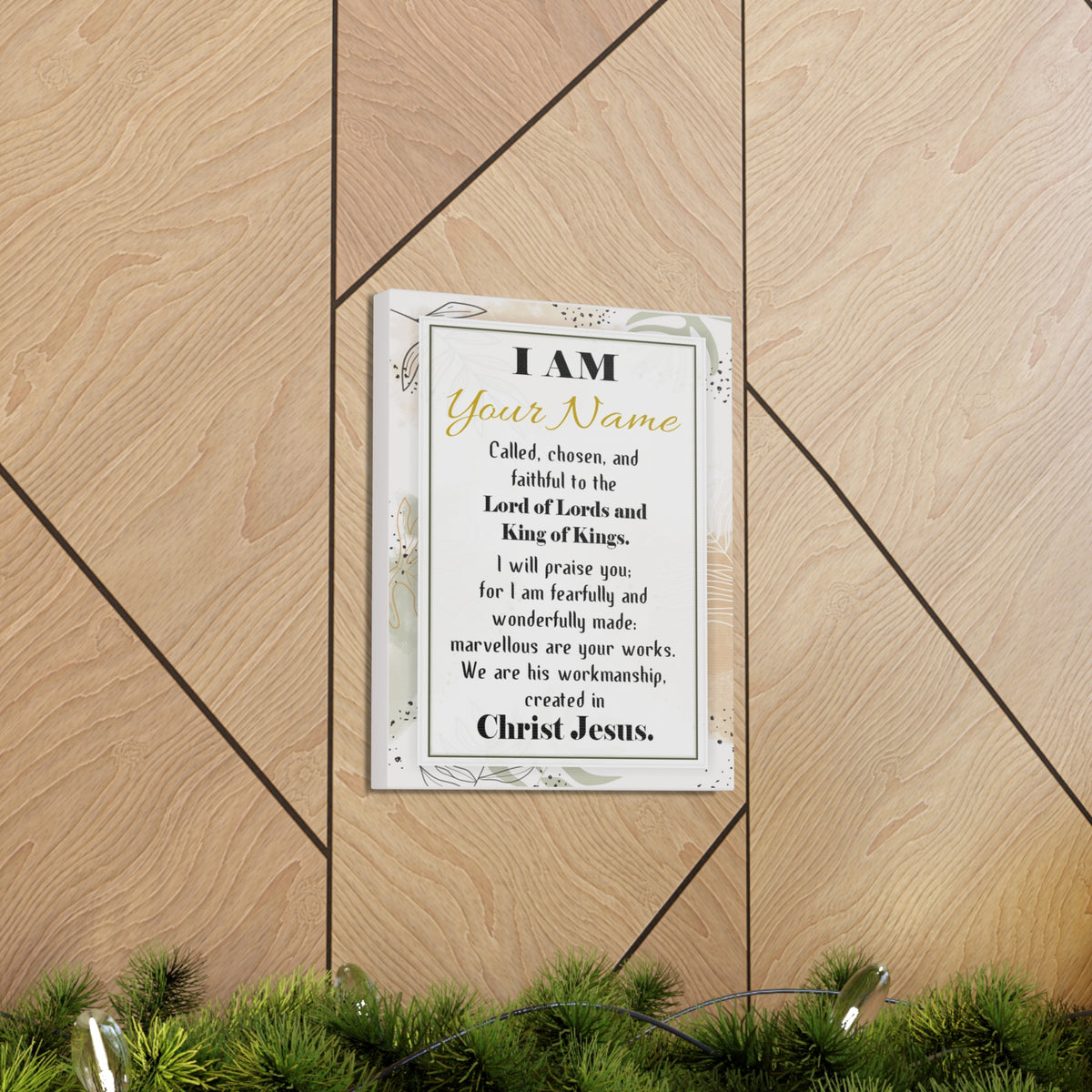 Personalized Called Chosen in Christ's Workmanship Bible Chapter Canvas Christian Wall Art Ready to Hang-Express Your Love Gifts