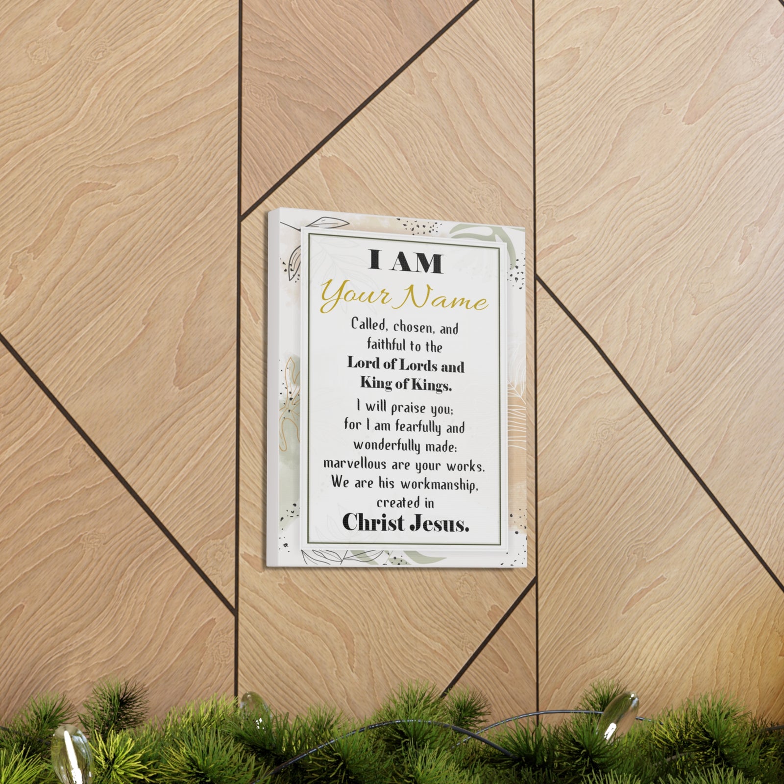 Personalized Called Chosen in Christ's Workmanship Bible Chapter Canvas Christian Wall Art Ready to Hang-Express Your Love Gifts