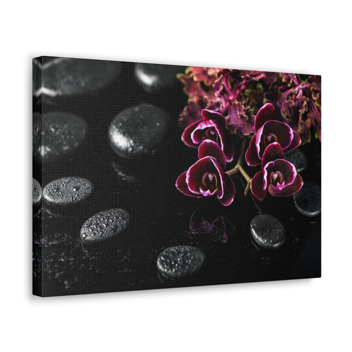 Dark Cherry Orchid Forest Floral Nature Photography Canvas Wall Art for Home Decor Ready-to-Hang-Express Your Love Gifts
