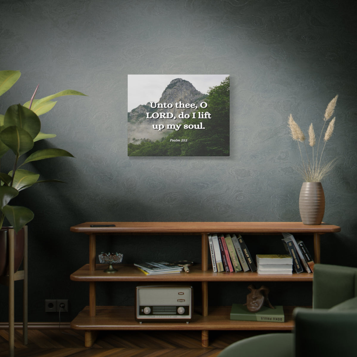 Scripture Canvas Lift Up Psalm 25:1 Christian Wall Art Bible Verse Print Ready to Hang-Express Your Love Gifts