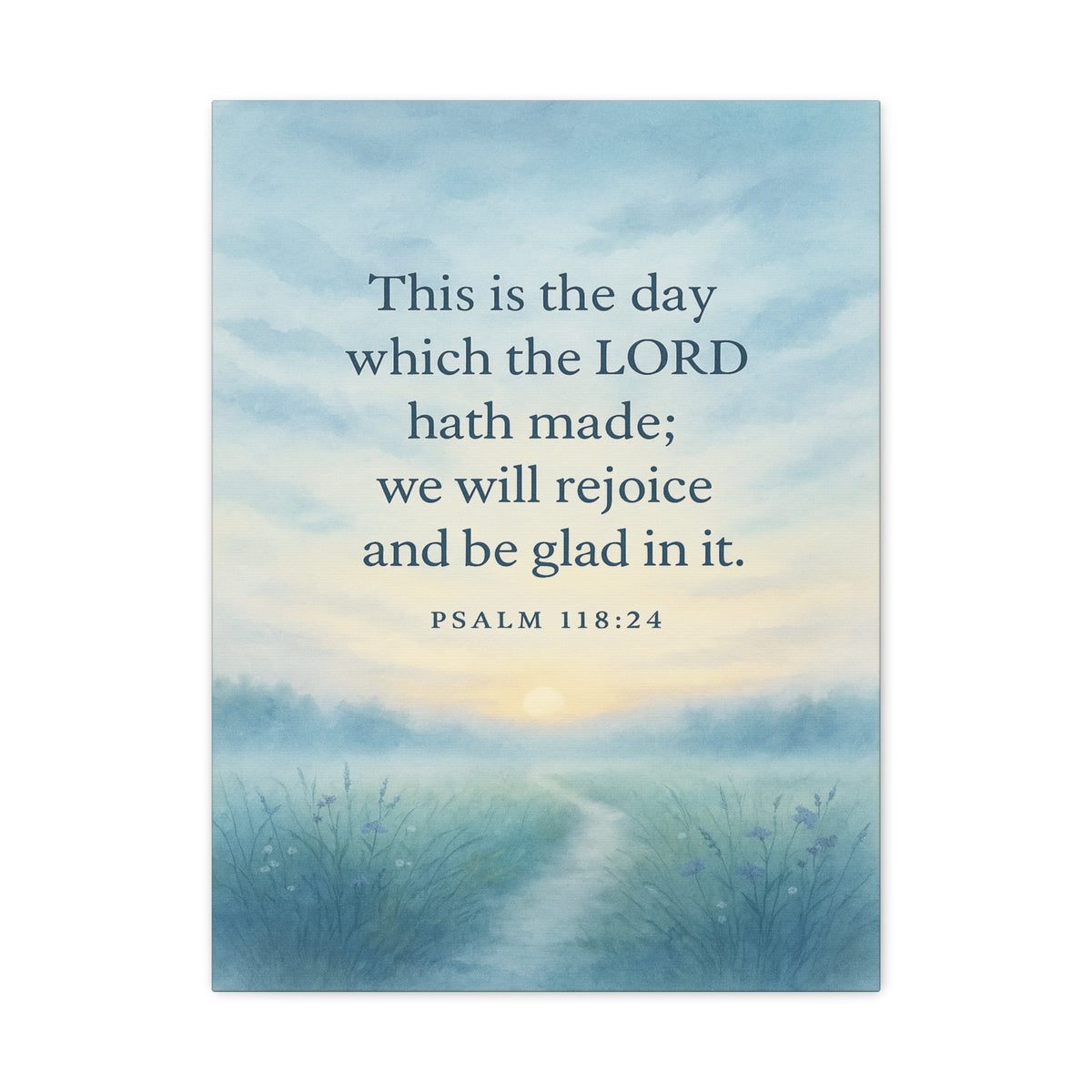 Bible Verse Canvas Psalm 118:24 Christian Home Décor Wall Art Scripture Ready to Hang Faith Print-Express Your Love Gifts
