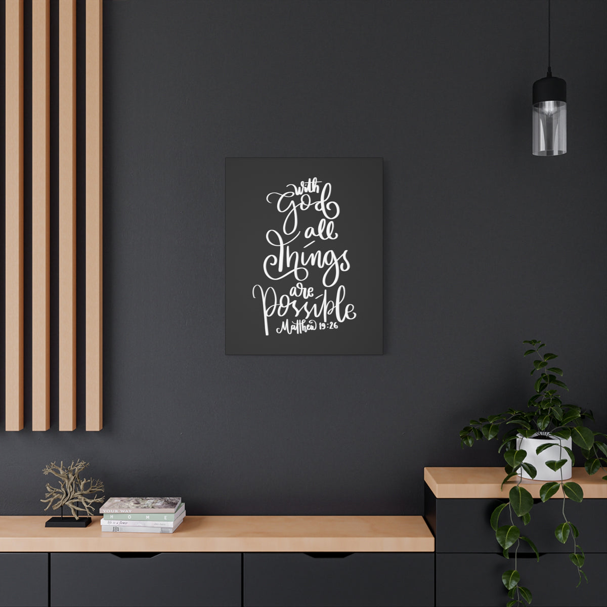 Scripture Walls All Things Are Possible Matthew 19:26 Bible Verse Canvas Christian Wall Art Ready to Hang-Express Your Love Gifts