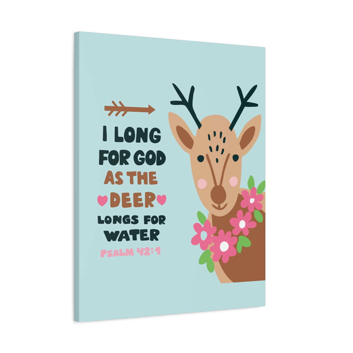 Scripture Canvas I Long For God Psalm 42:1 Christian Wall Art Bible Verse Print Ready To Hang-Express Your Love Gifts