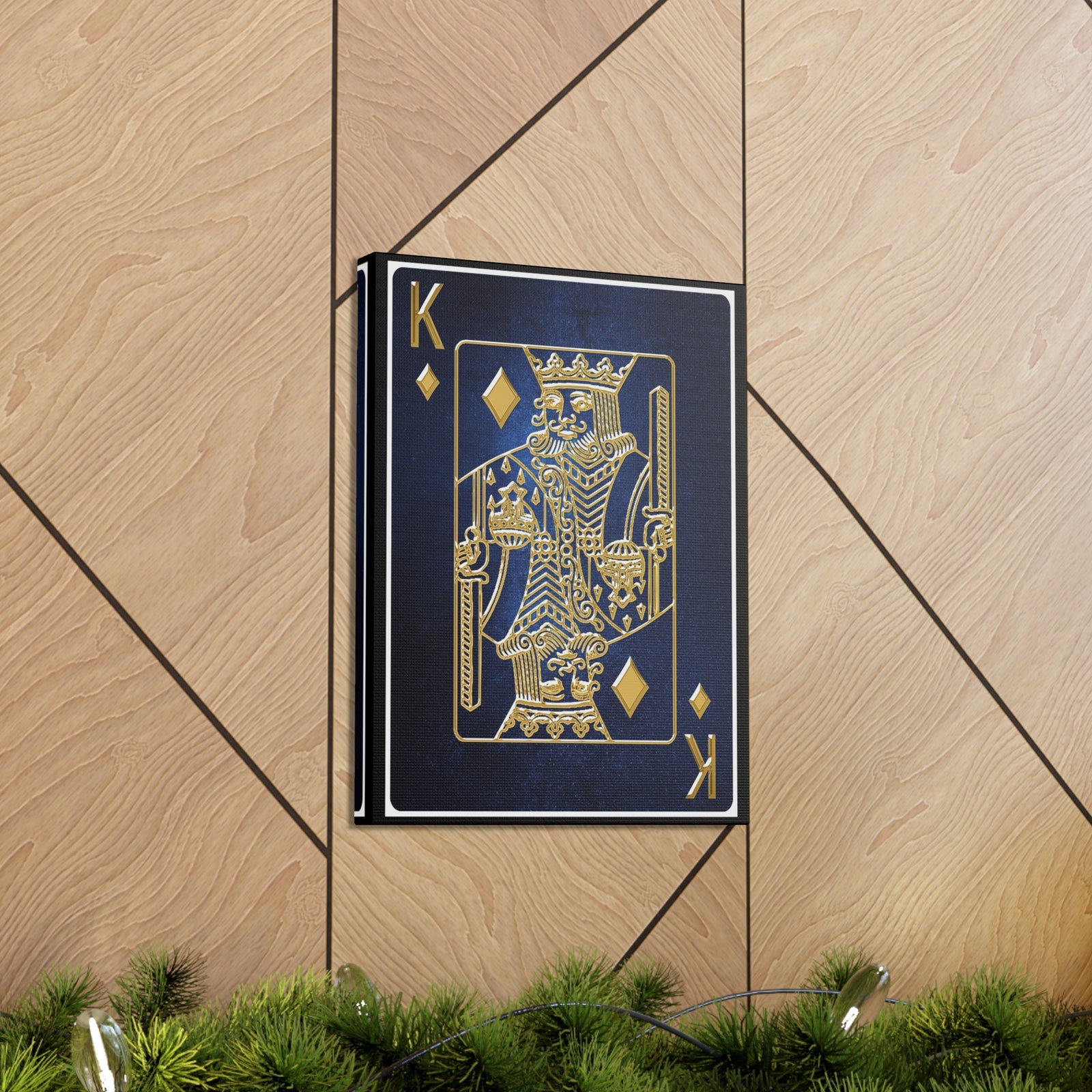 King Of Diamonds Space Background Playing Card Canvas Wall Art for Home Decor Ready-to-Hang-Express Your Love Gifts