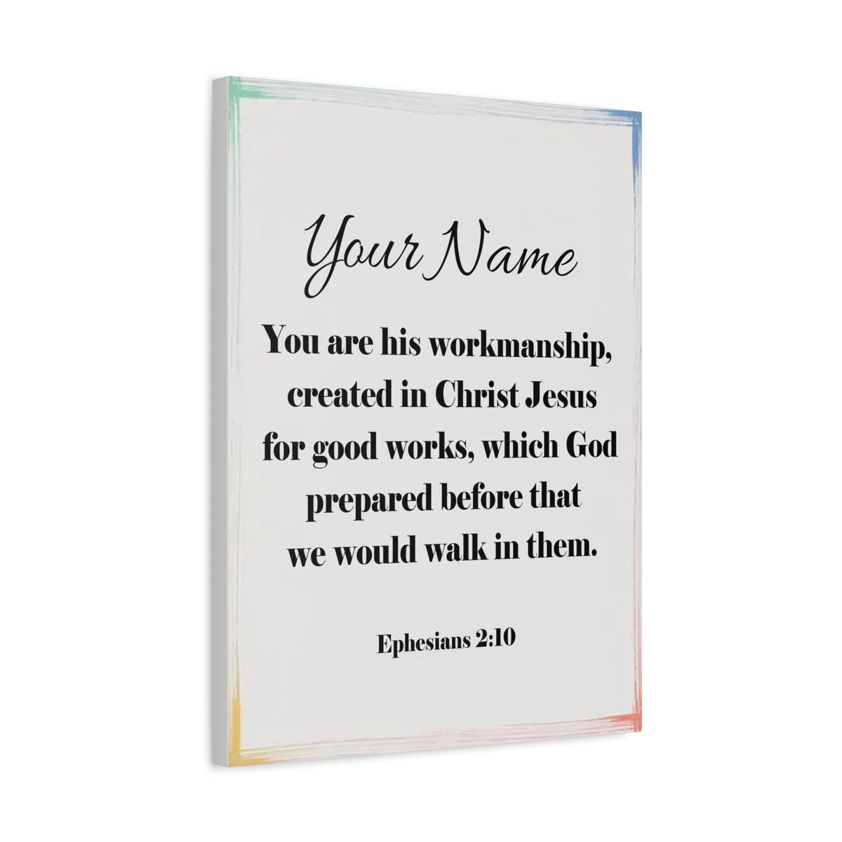 Scripture Walls Personalized Ephesians 2:10 Bible Chapter Canvas Christian Wall Art Ready to Hang-Express Your Love Gifts