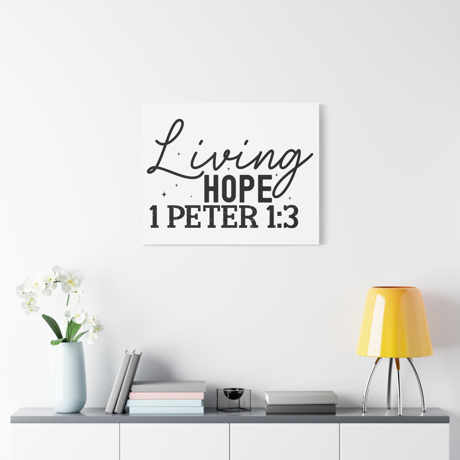 Scripture Walls 1 Peter 1:3 Our Living Hope Bible Verse Canvas Christian Wall Art Ready to Hang Unframed-Express Your Love Gifts