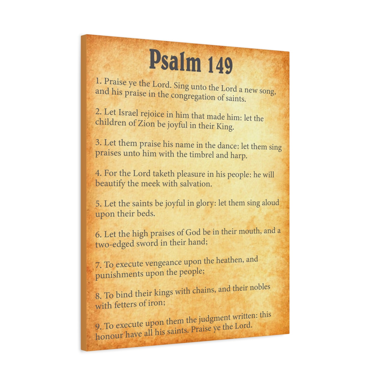 Scripture Walls Psalm 149 Gold Bible Verse Canvas Christian Wall Art Ready to Hang-Express Your Love Gifts
