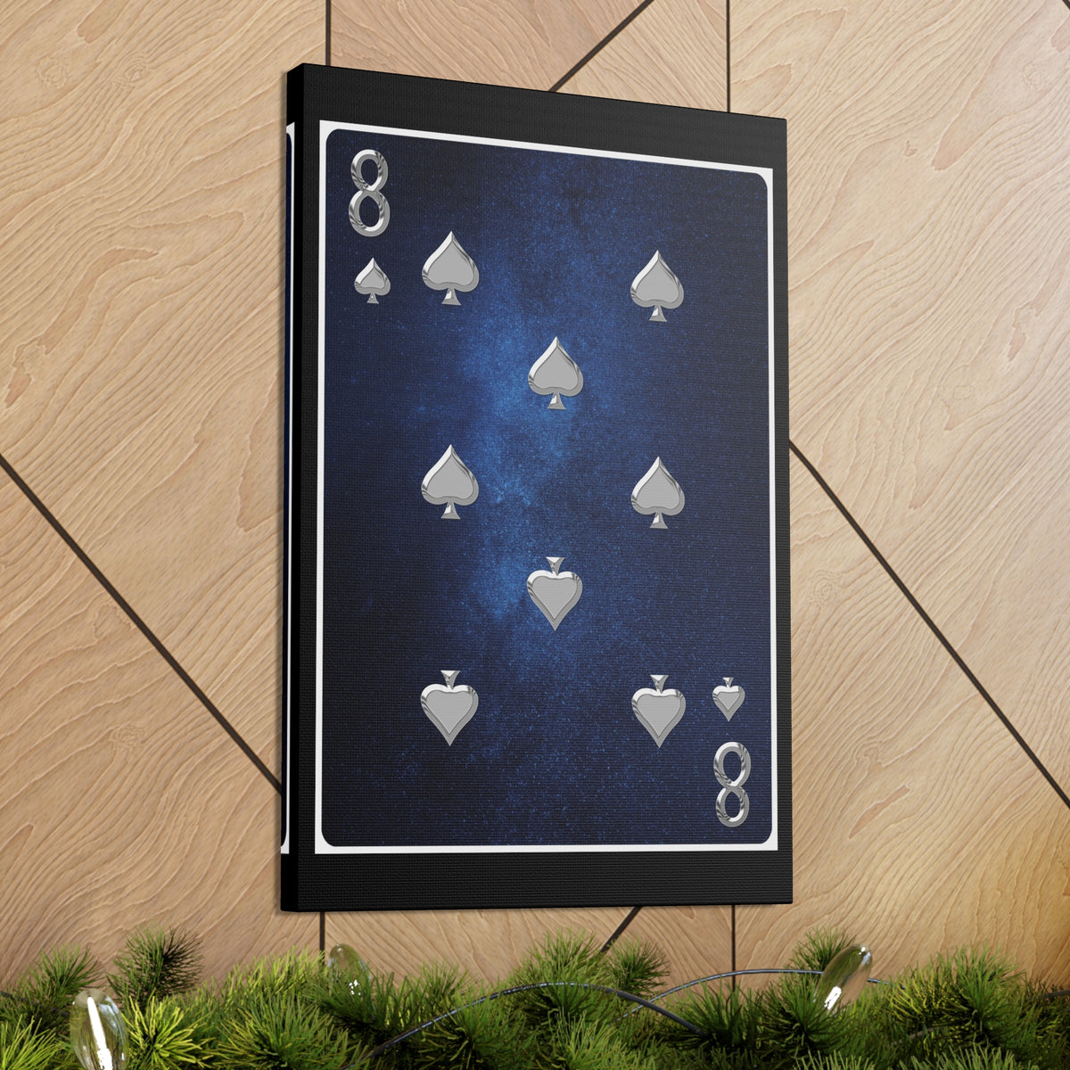 Eight Of Spades Space Background Playing Card Canvas Wall Art for Home Decor Ready-to-Hang-Express Your Love Gifts