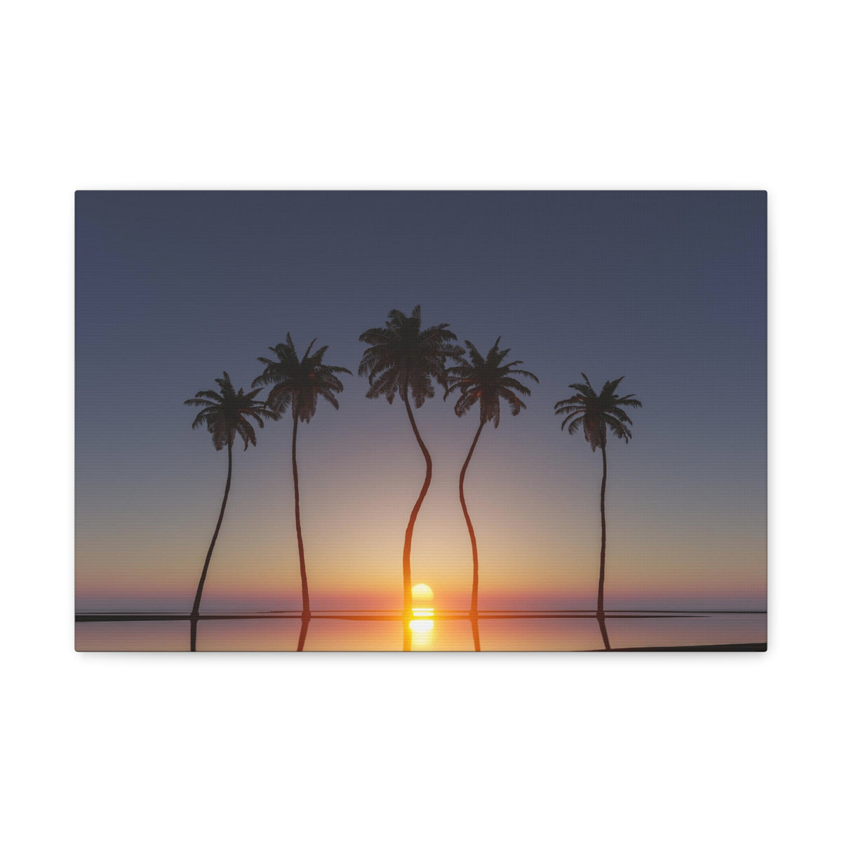 Palm Trees Tropical Sunset Ocean Canvas Wall Art for Home Decor Ready-to-Hang-Express Your Love Gifts