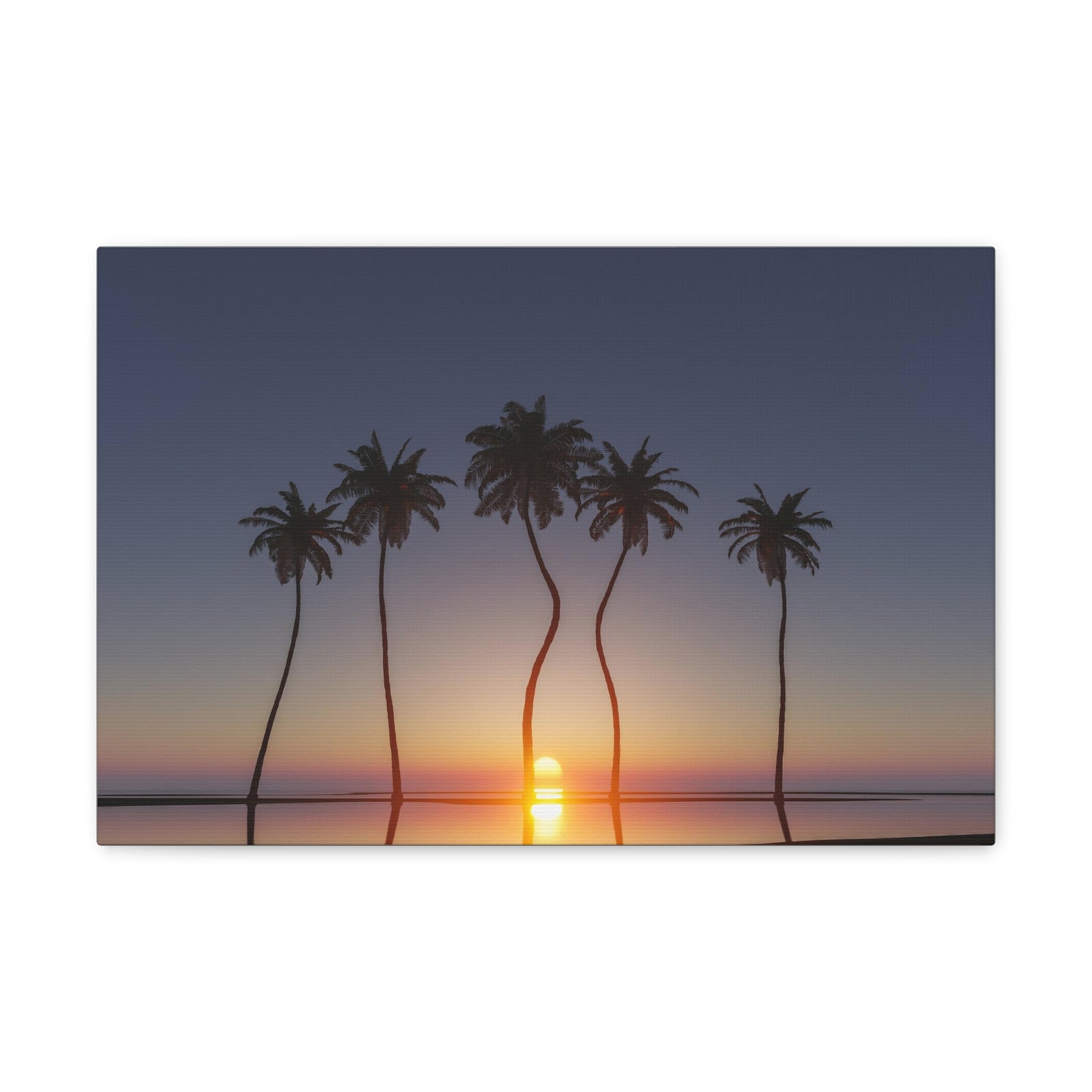 Palm Trees Tropical Sunset Ocean Canvas Wall Art for Home Decor Ready-to-Hang-Express Your Love Gifts