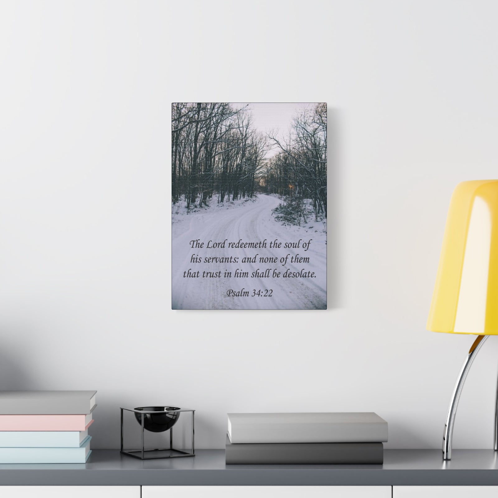 Bible Verse Canvas The Lord Redeemeth The Soul Psalm 34:22 Christian Home Décor Wall Art Scripture Ready to Hang Faith Print-Express Your Love Gifts