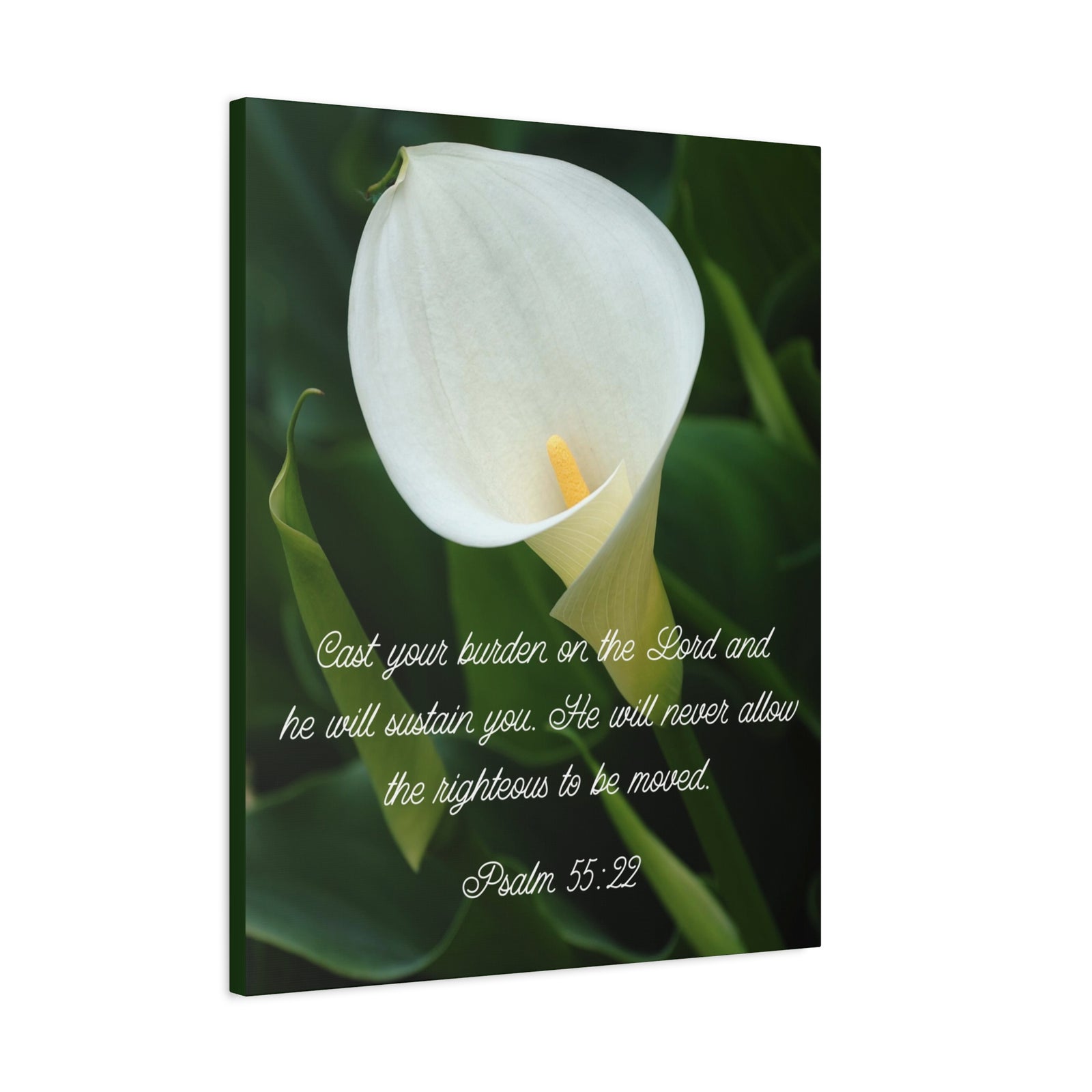 Scripture Canvas Cast Your Burden Psalm 55:22 Christian Wall Art Bible Verse Print Ready to Hang-Express Your Love Gifts