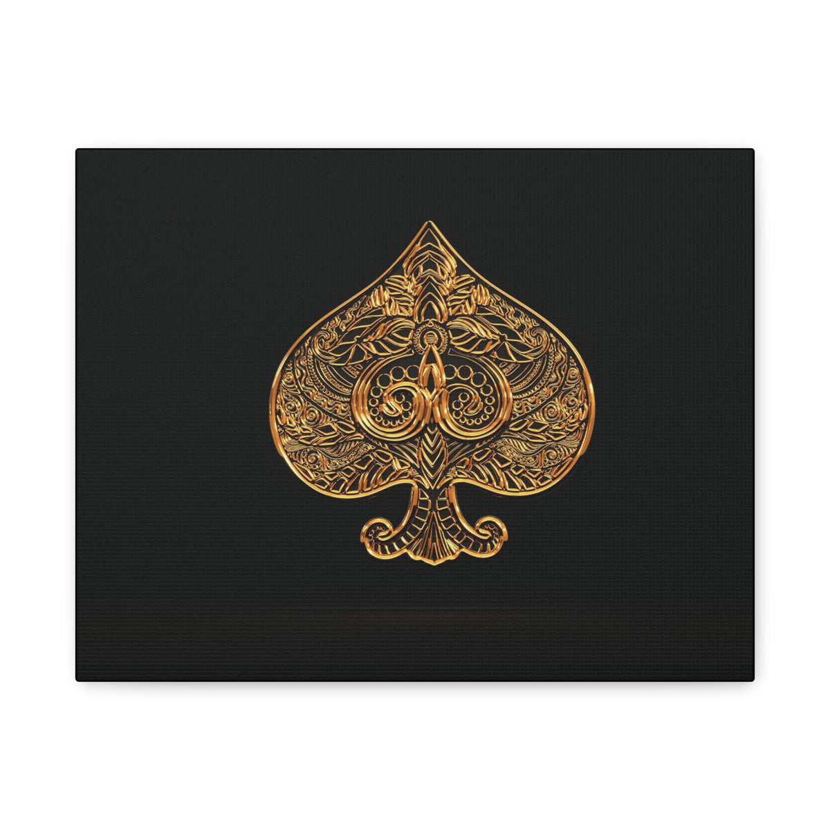 3D Gold Spades Playing Card Canvas Wall Art for Home Decor Ready-to-Hang-Express Your Love Gifts