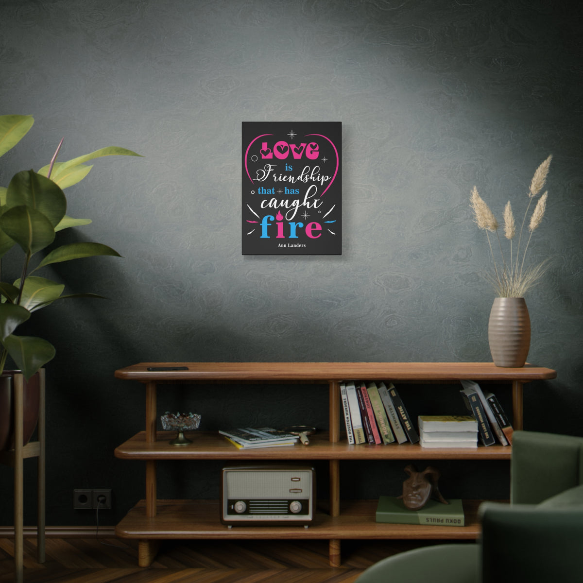 Inspirational Quote Canvas Love Is Friendship Wall Art Motivational Motto Inspiring Prints Artwork Decor Ready to Hang-Express Your Love Gifts