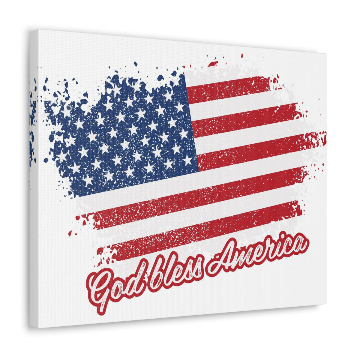 God Bless America On White Background Canvas Wall Art for Home Decor Ready-to-Hang-Express Your Love Gifts