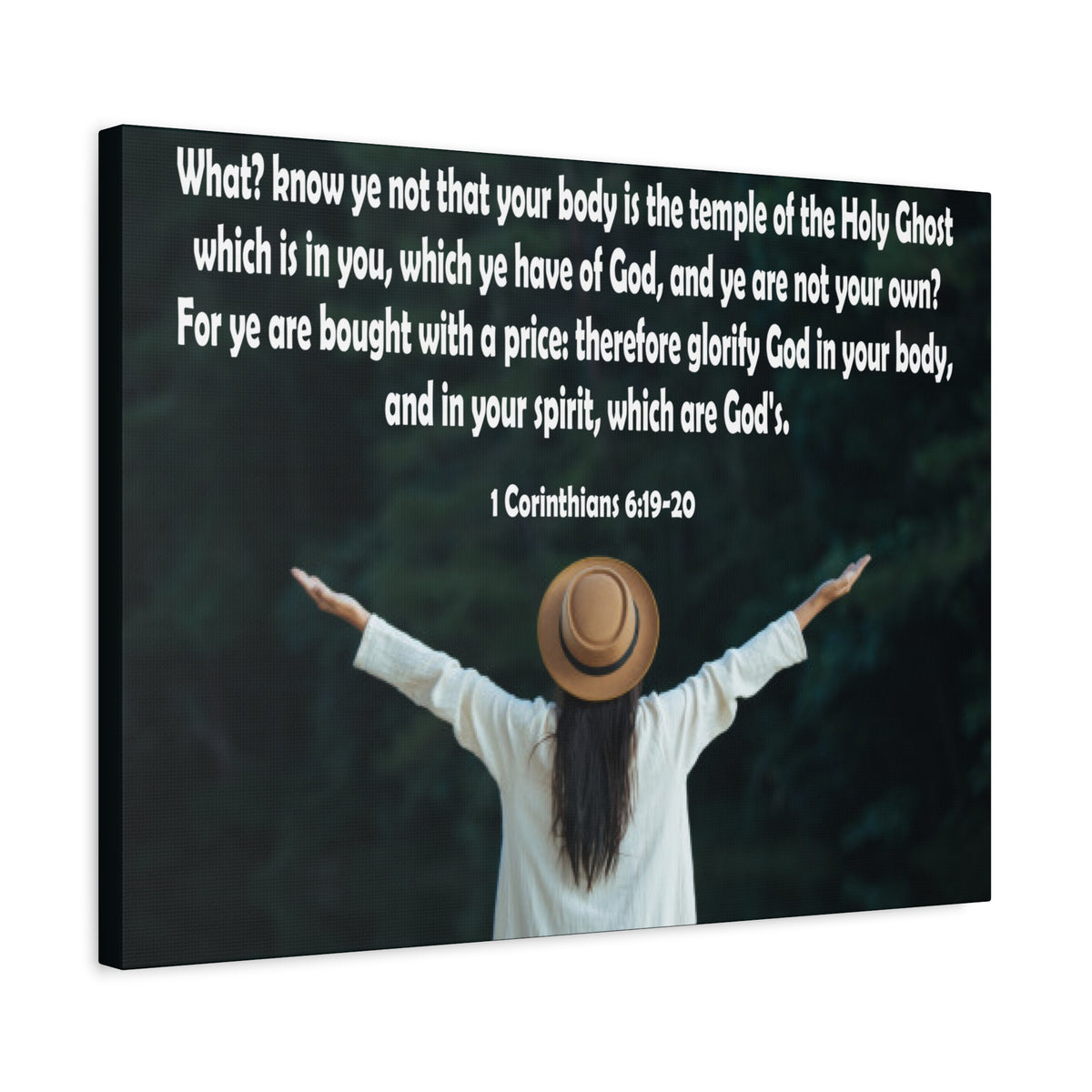 Bible Verse Canvas You Are Not Your Own 1 Corinthians 6:19-20 Christian Home Décor Wall Art Scripture Ready to Hang Faith Print-Express Your Love Gifts