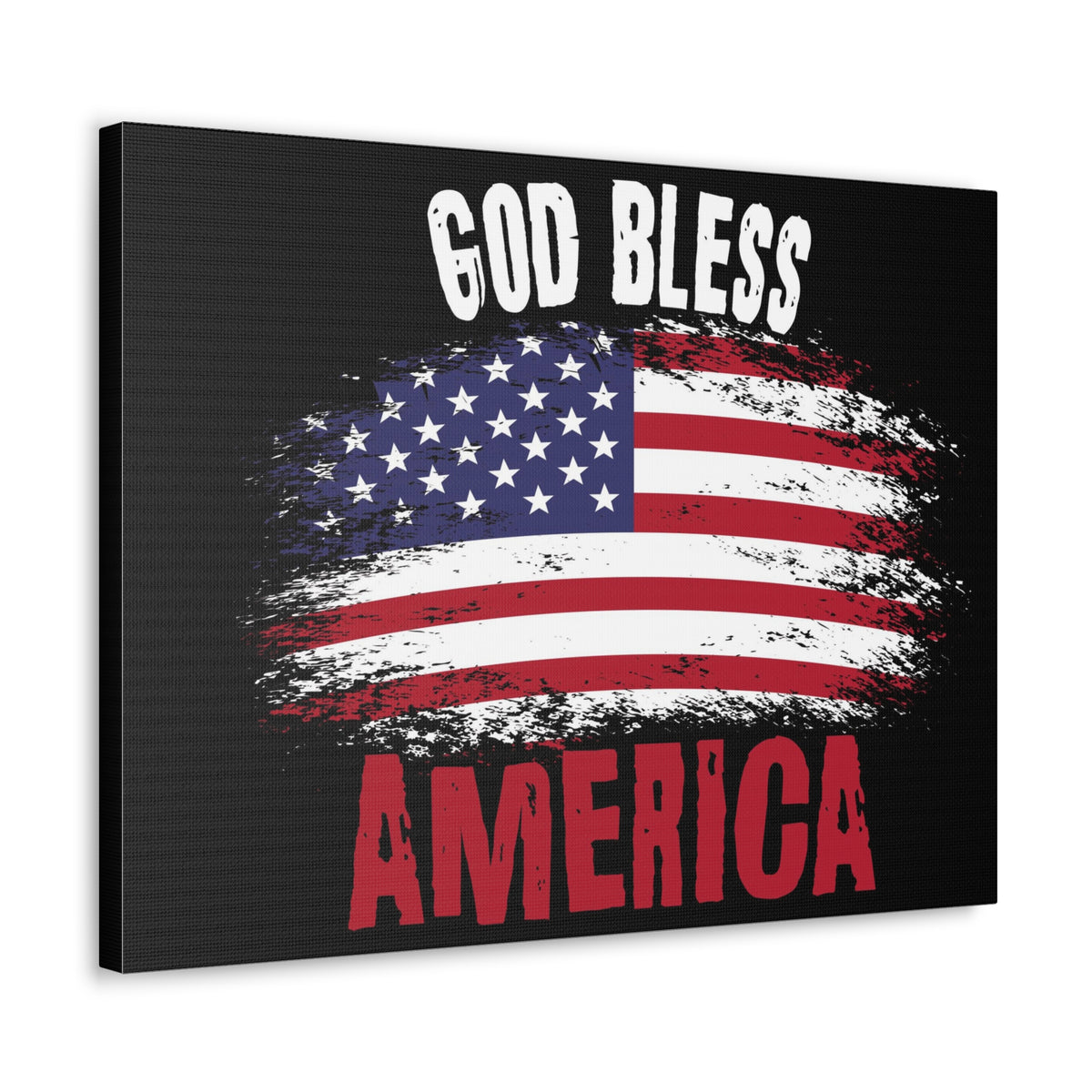 God Bless America On Black Background Canvas Wall Art for Home Decor Ready-to-Hang-Express Your Love Gifts