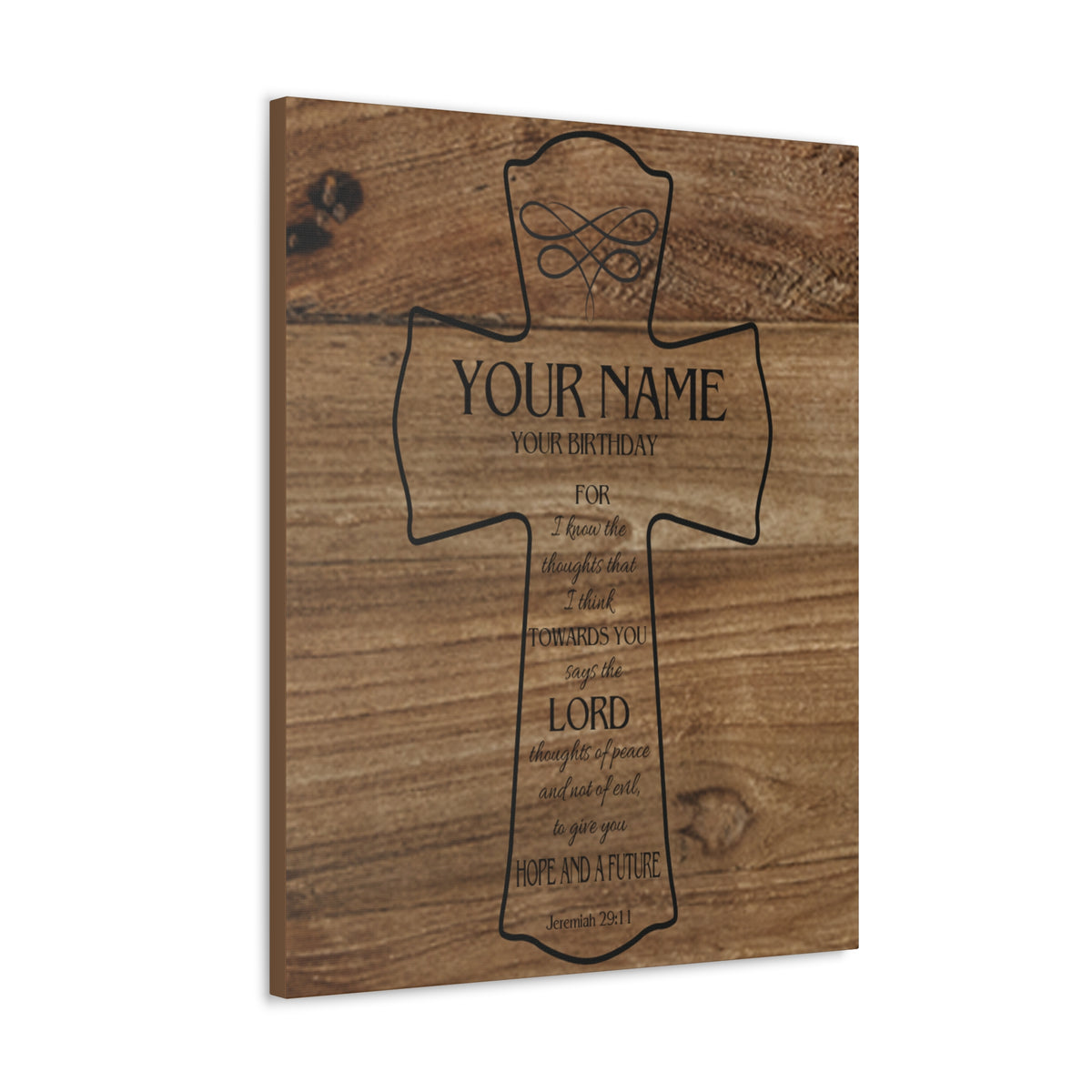 Scripture Walls Personalized Hope and a Future Jeremiah 29:11 Bible Chapter Canvas Christian Wall Art Ready to Hang-Express Your Love Gifts