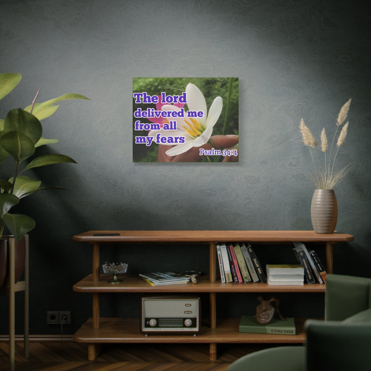 Scripture Walls The Lord Delivered Me Psalm 34:4 Bible Verse Canvas Christian Wall Art Ready to Hang-Express Your Love Gifts