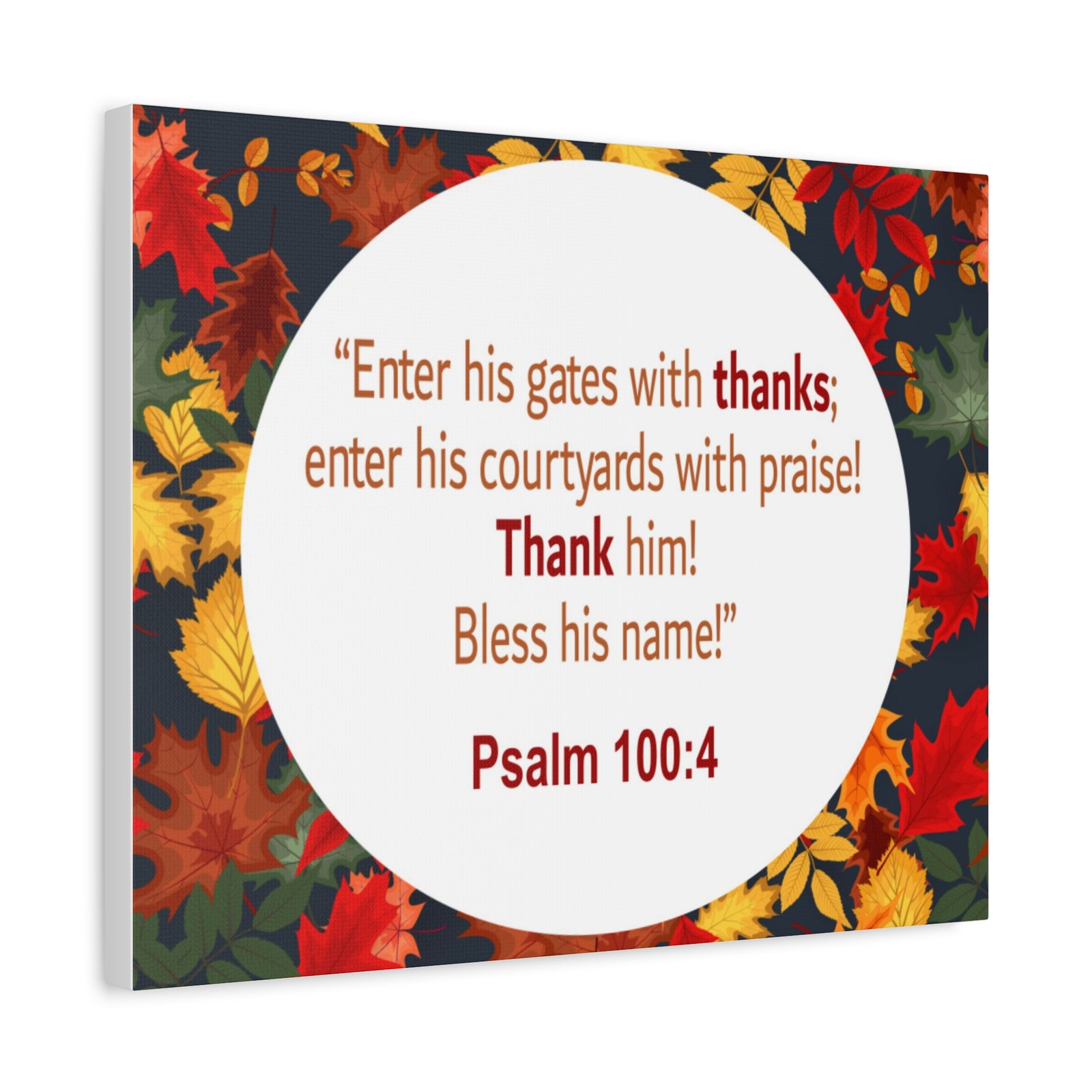 Scripture Walls Gates With Thanks Psalm 100:4 Bible Verse Canvas Christian Wall Art Ready to Hang-Express Your Love Gifts