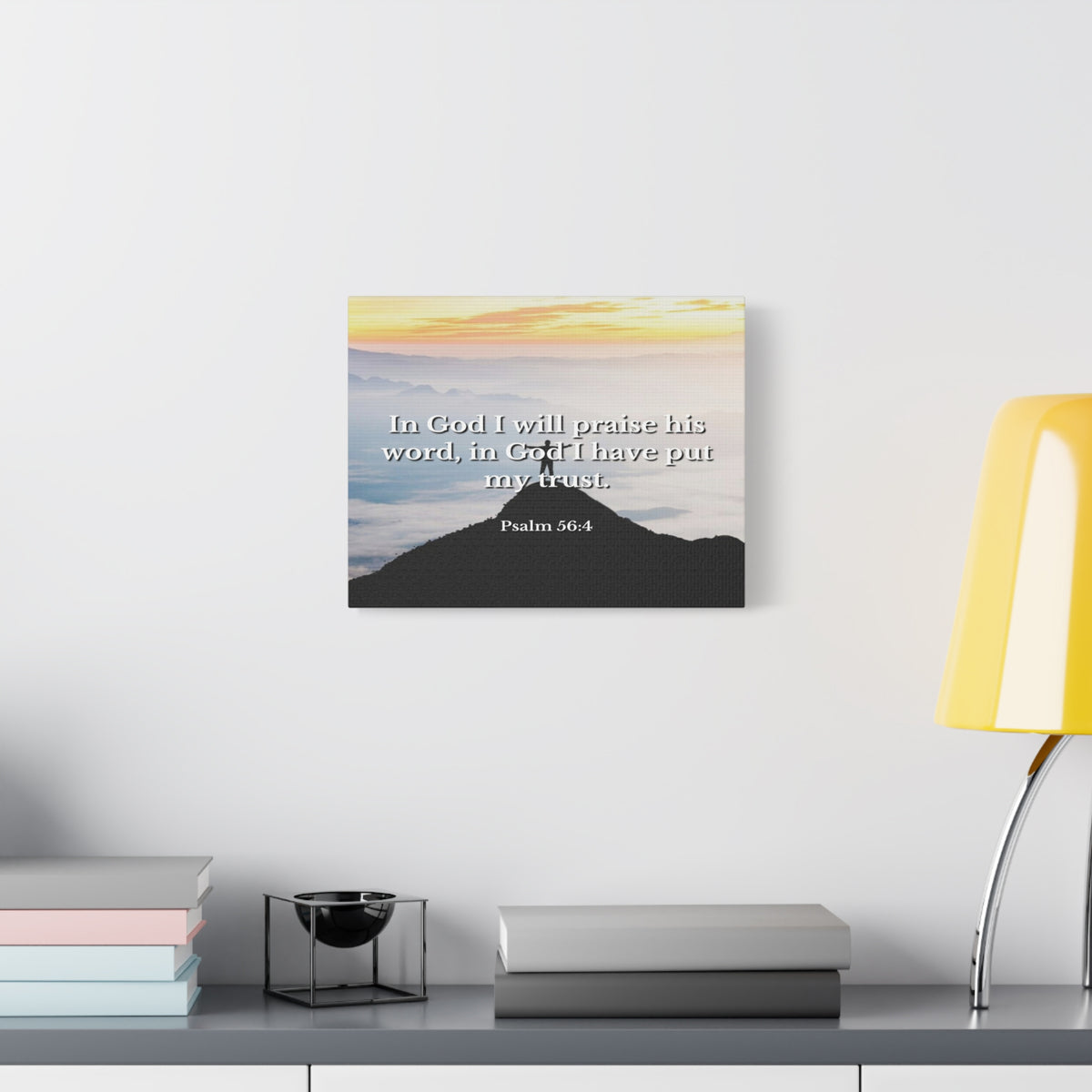 Scripture Canvas Praise His Word Psalm 56:4 Christian Wall Art Bible Verse Print Ready to Hang-Express Your Love Gifts