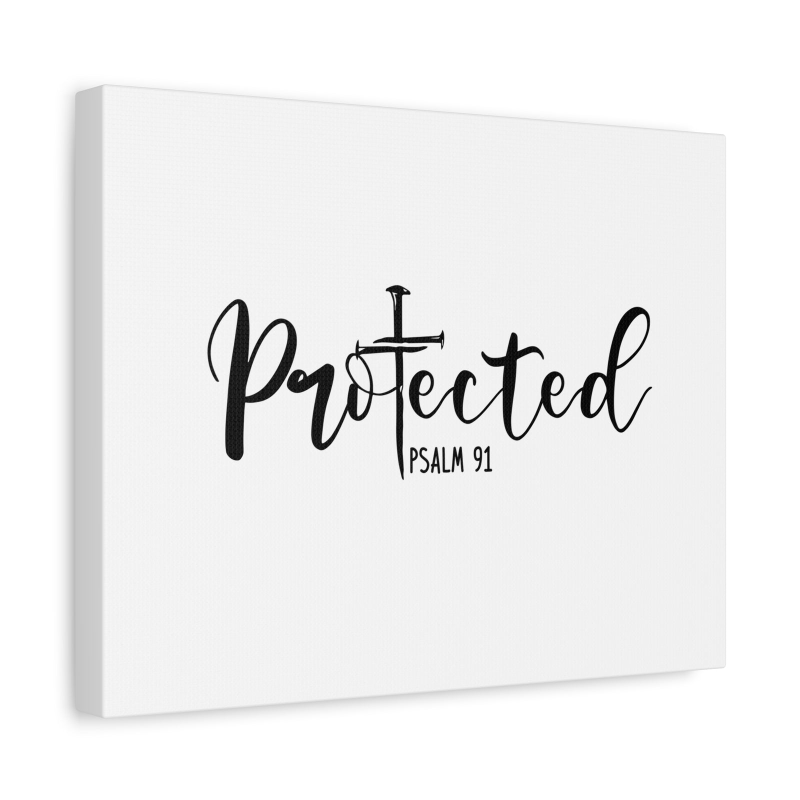 Scripture Canvas Protected Psalm 91 Christian Wall Art Bible Verse Print Ready to Hang-Express Your Love Gifts