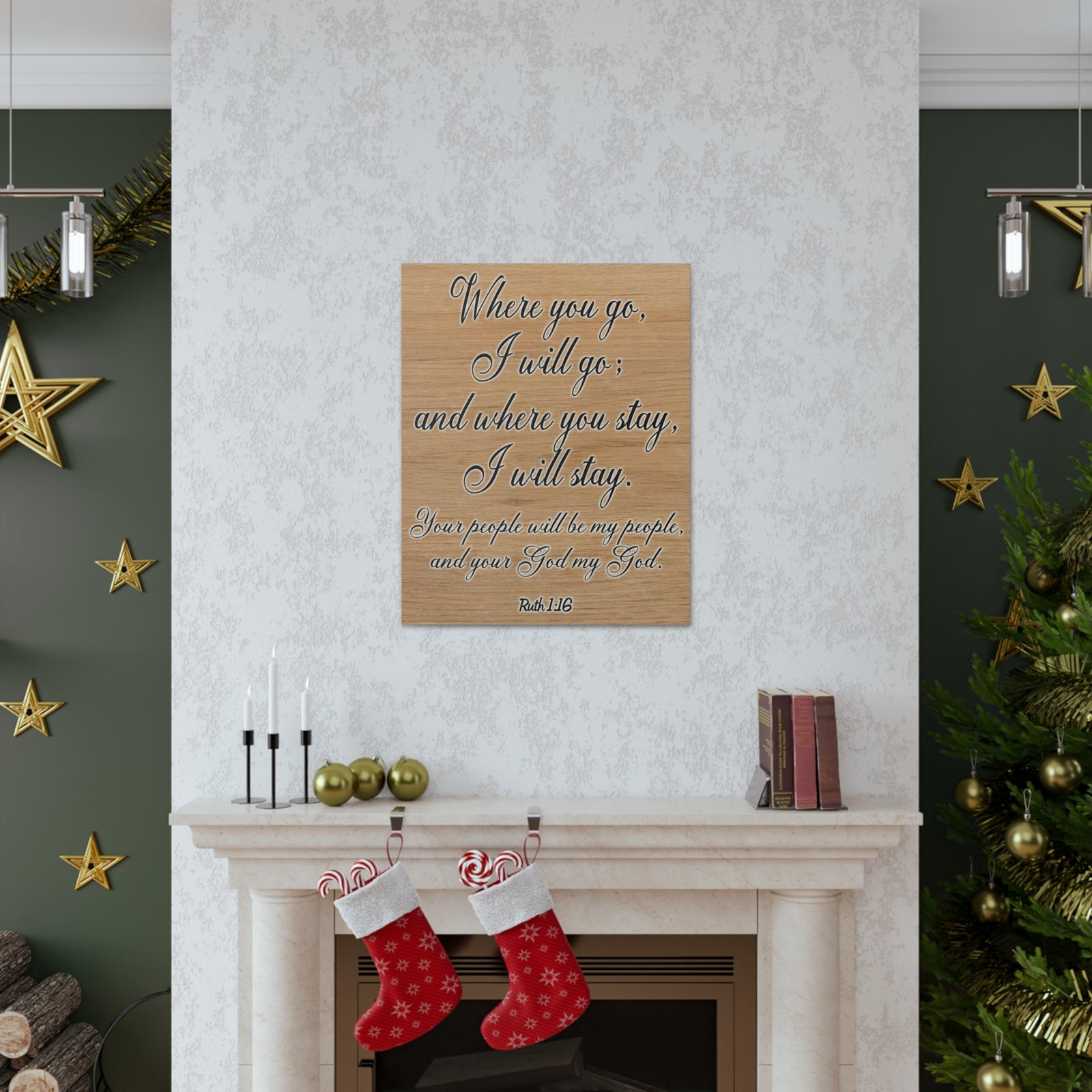 Scripture Walls Where You Go I Will Go Ruth 1:16 Christian Wall Art Print Ready to Hang Unframed-Express Your Love Gifts