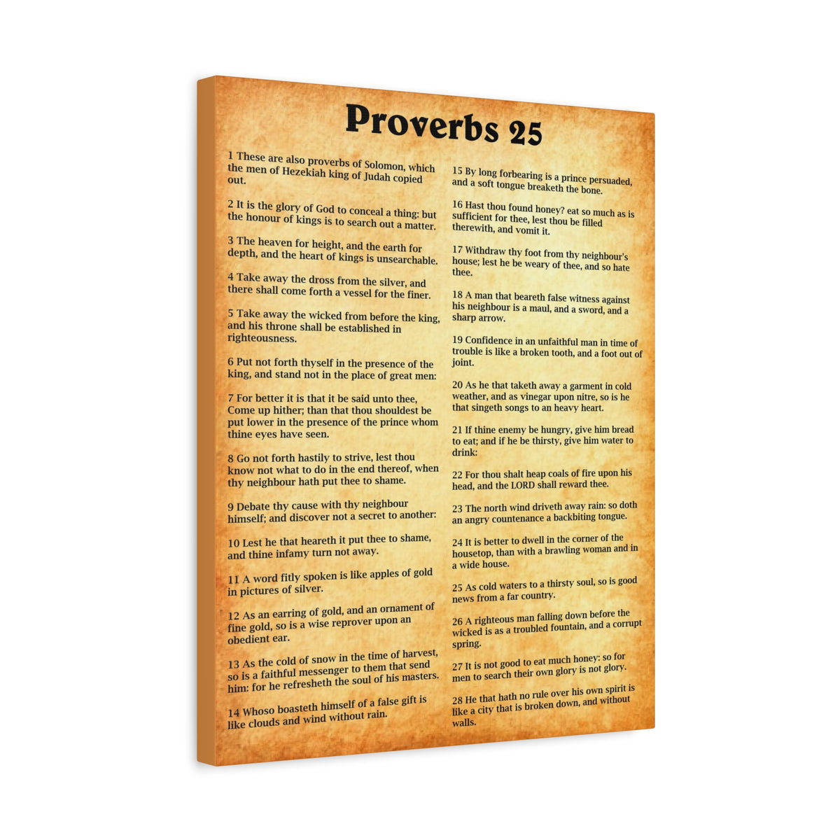 Scripture Walls Proverbs Chapter 25 Gold Bible Canvas Christian Wall Art Ready to Hang Unframed-Express Your Love Gifts