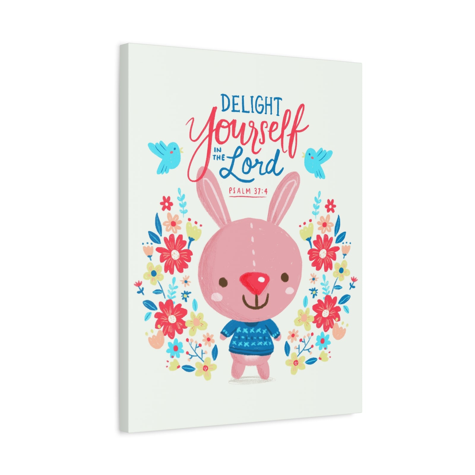 Scripture Canvas Delight Yourself Psalm 37:4 Christian Wall Art Bible Verse Print Ready to Hang-Express Your Love Gifts