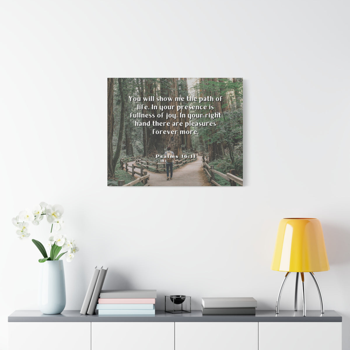 Scripture Canvas Path Of Life Psalms 16:11 Christian Wall Art Bible Verse Print Ready to Hang-Express Your Love Gifts