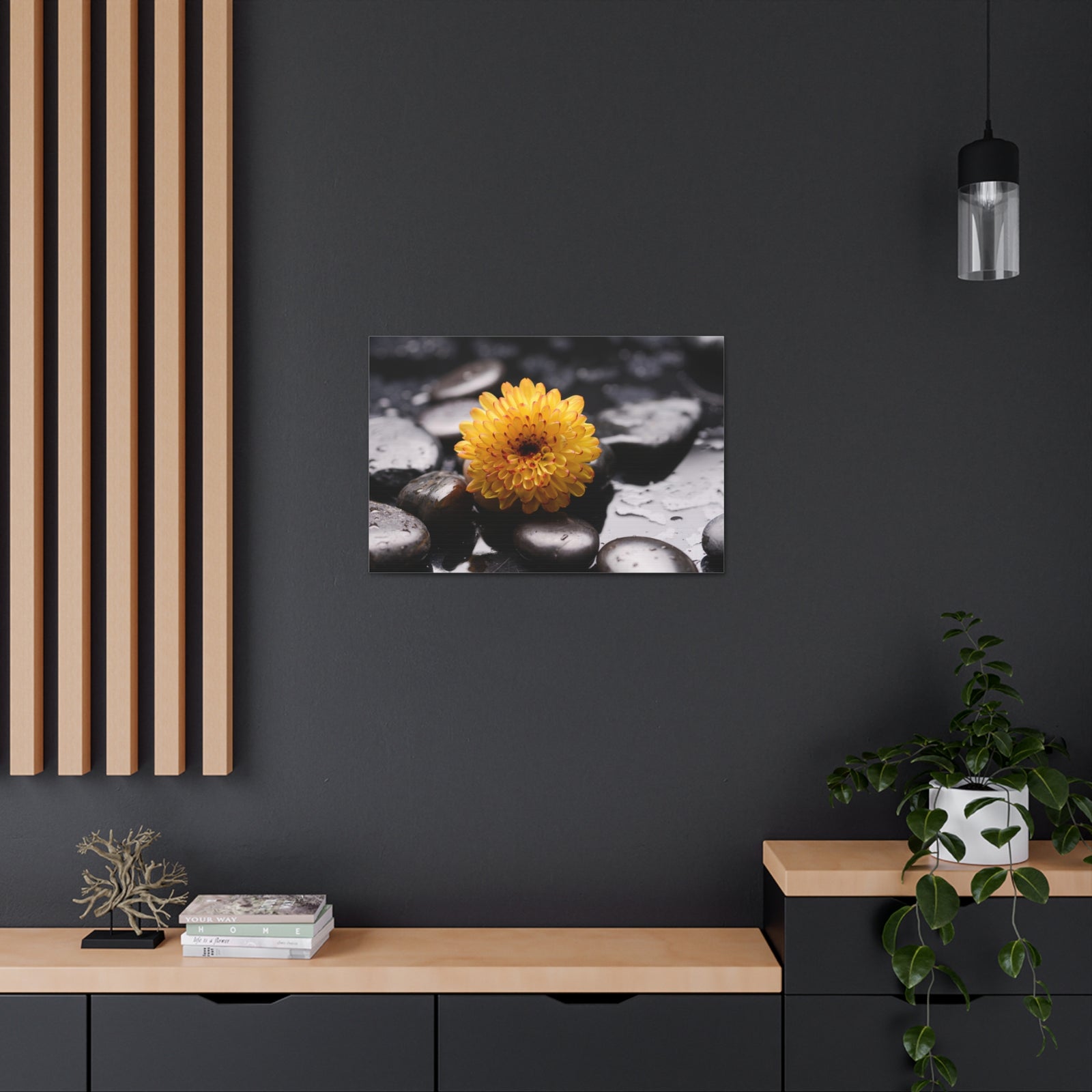 Macro of Yellow Flower Forest Floral Nature Photography Canvas Wall Art for Home Decor Ready-to-Hang-Express Your Love Gifts