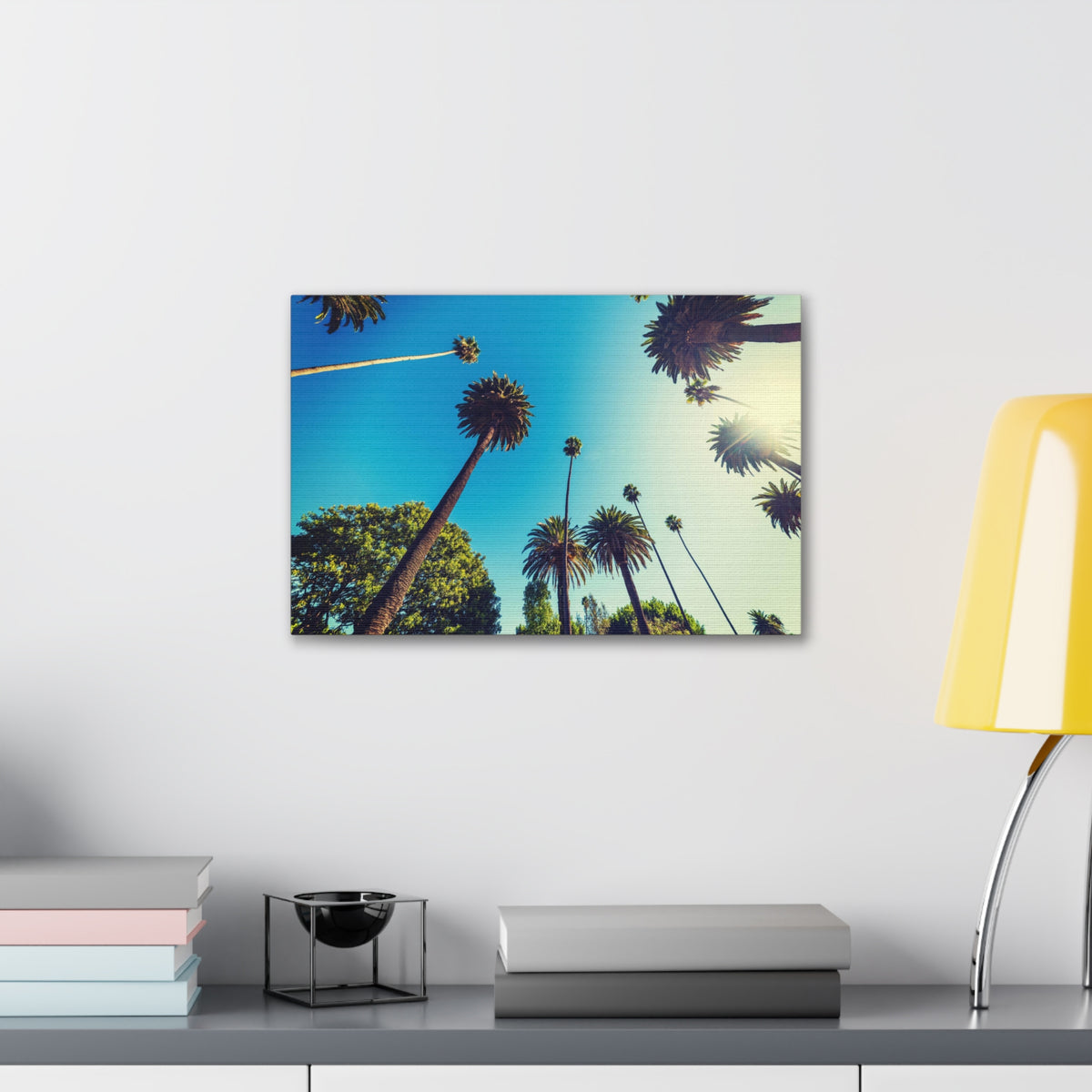 Los Angeles Sky Palm Trees Nature Wilderness Photography Canvas Wall Art for Home Decor Ready-to-Hang-Express Your Love Gifts