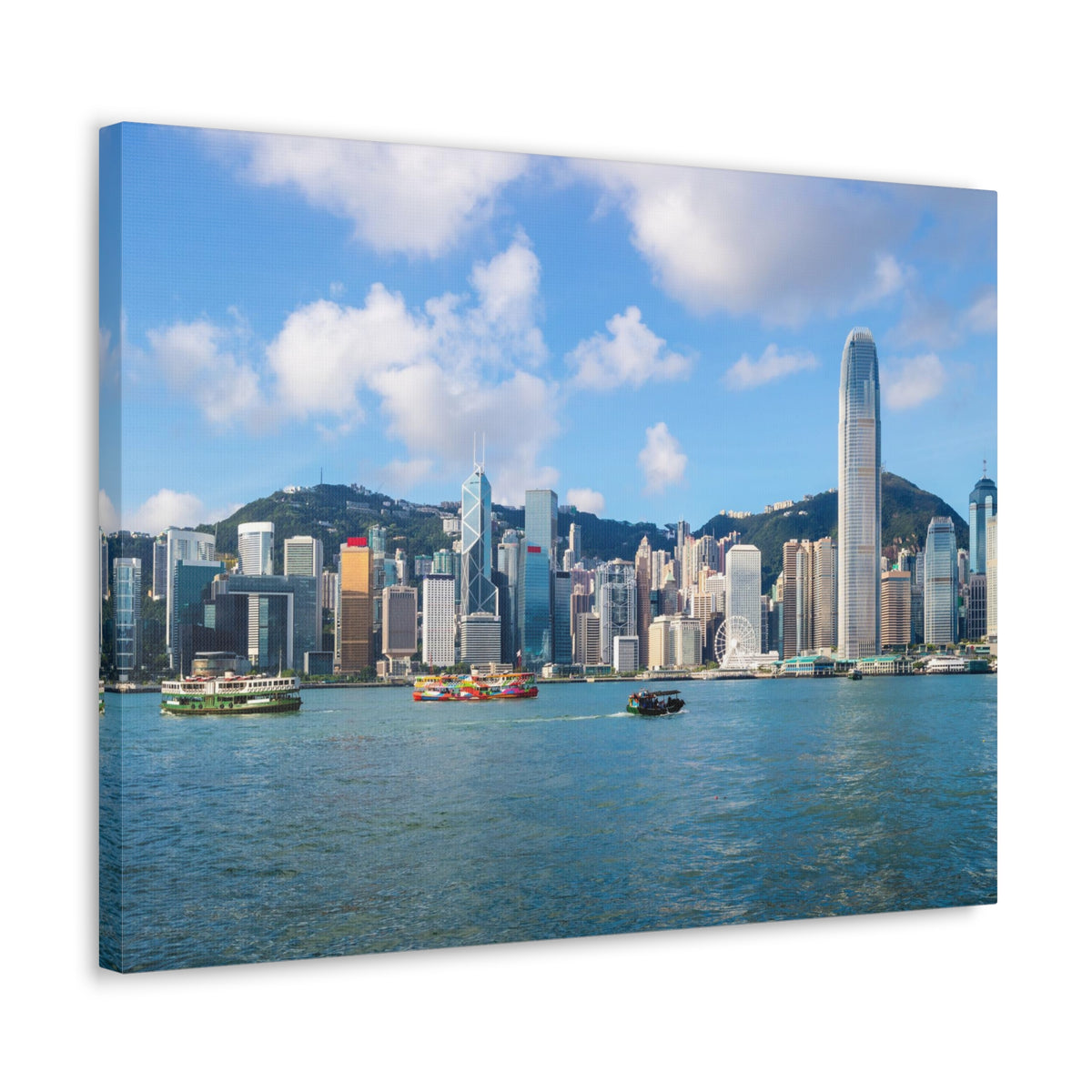 Hong Kong Daytime Skyline Canvas Artwork High-Quality Breathtaking Stunning Cityscape for Home Decor Ready to Hang-Express Your Love Gifts
