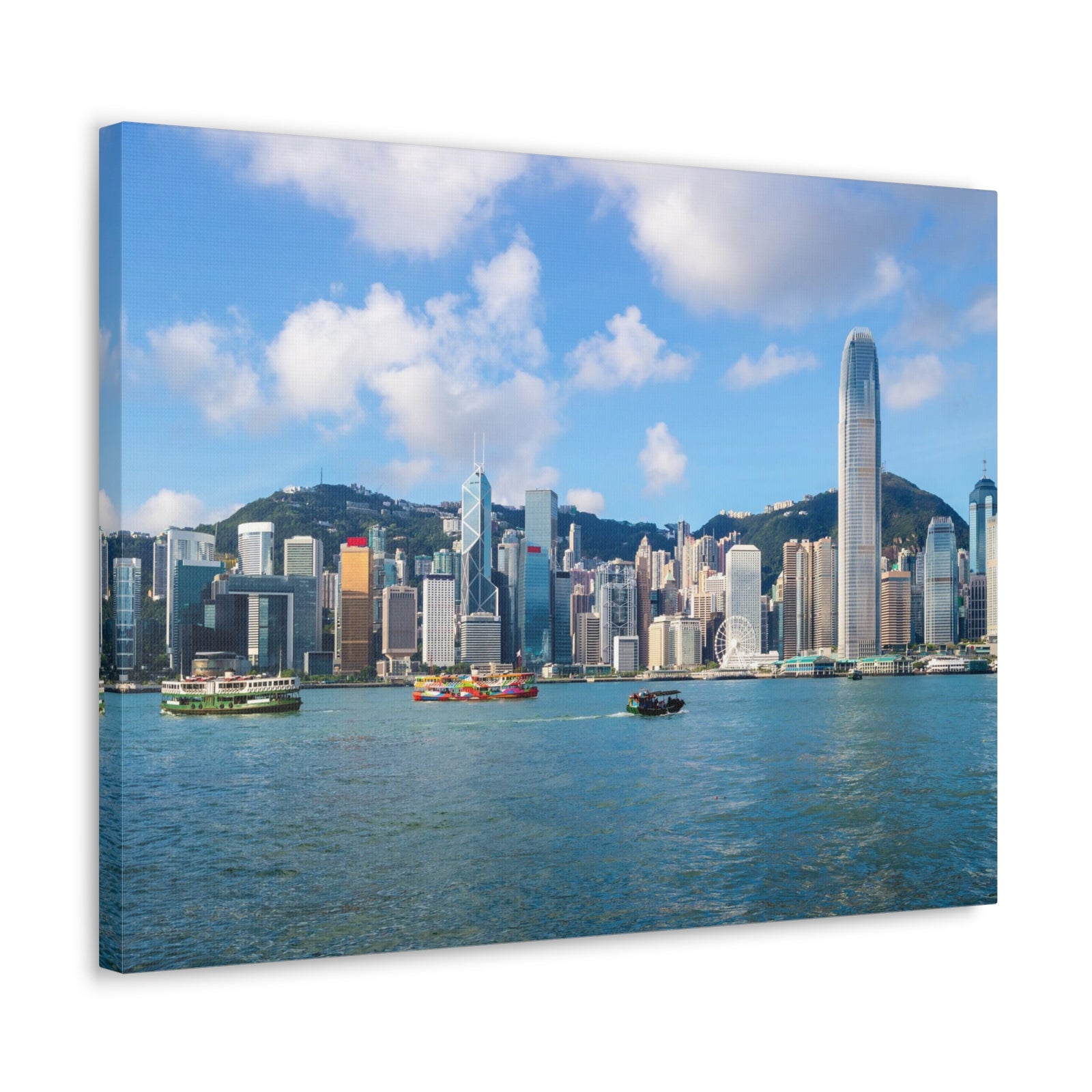 Hong Kong Daytime Skyline Canvas Artwork High-Quality Breathtaking Stunning Cityscape for Home Decor Ready to Hang-Express Your Love Gifts