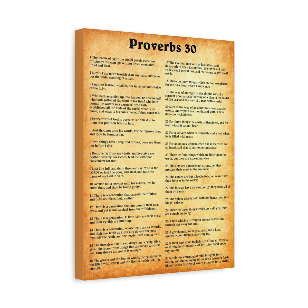 Scripture Walls Proverbs Chapter 30 Gold Bible Canvas Christian Wall Art Ready to Hang Unframed-Express Your Love Gifts