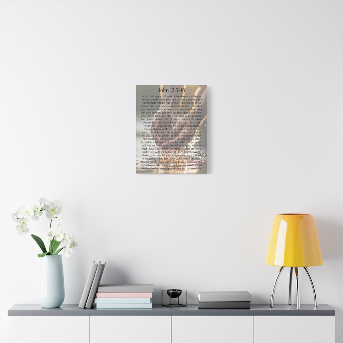 Scripture Walls Footwashing John 13:5-16 Christ Christian Wall Art Print Ready to Hang Unframed-Express Your Love Gifts